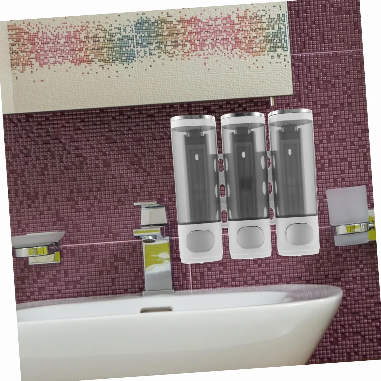 Ciieeo Dispensador de Jabón de Pared Manual de Cámaras Dispensador de Champú para Ducha Adecuado para Baño y Cocina y Champú