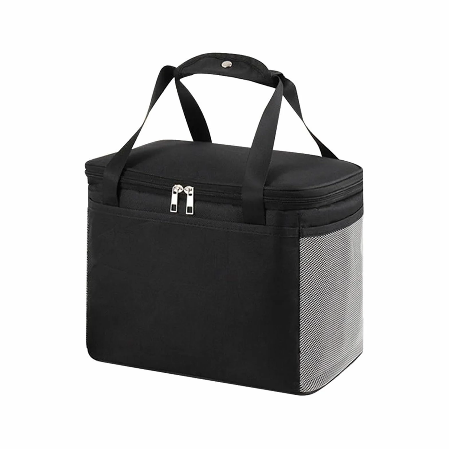 Bolsa De Almuerzo Bolsa de Almuerzo con Aislamiento térmico Grande, Bolsa Fresca for Picnic, Caja de Almacenamiento de Alimentos for niños y Adultos para Oficina，Picnic(Black,29 * 21 * 23cm)