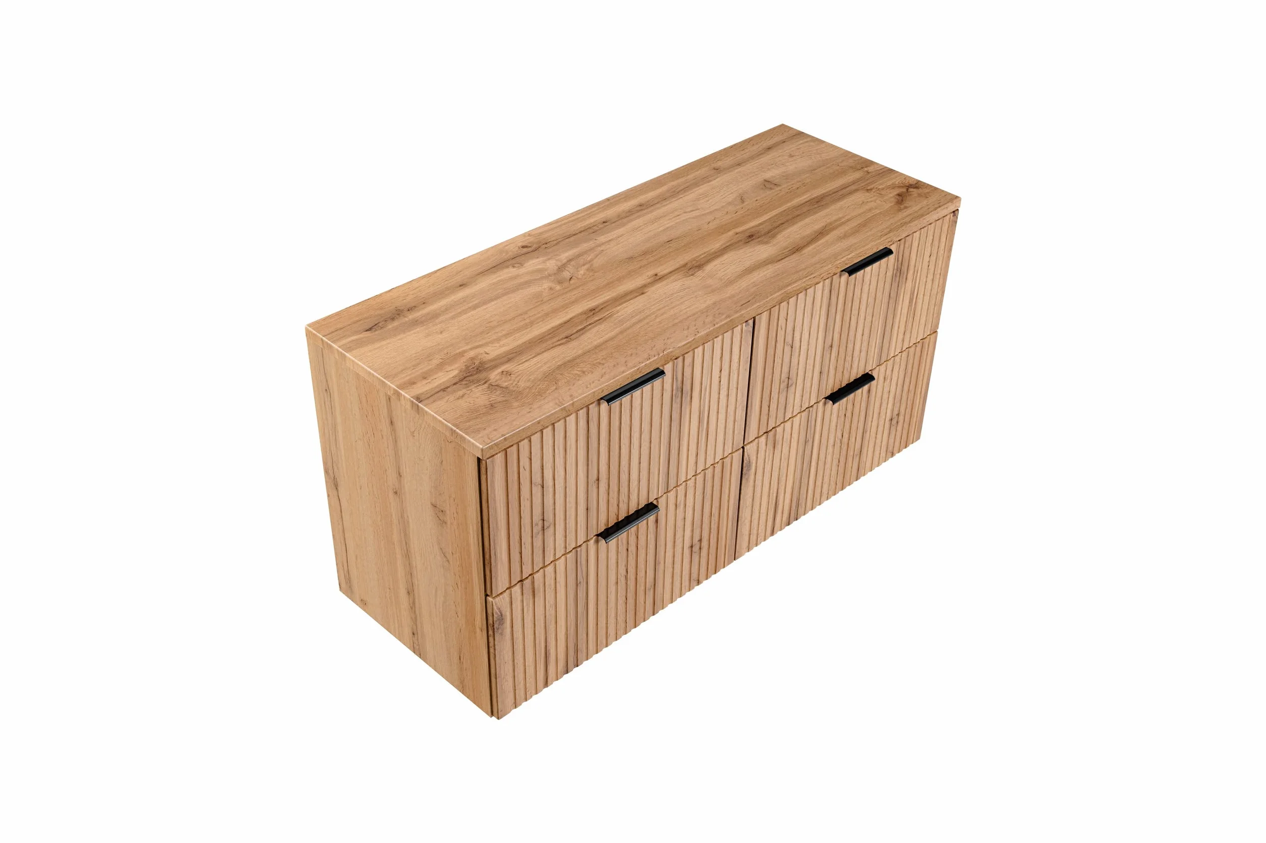 PIASKI Mueble de Lavabo Doble 120 cm ADEL Oak, Con Encimera o Empotrado, Colgante, Para Baño (Con Encimera)