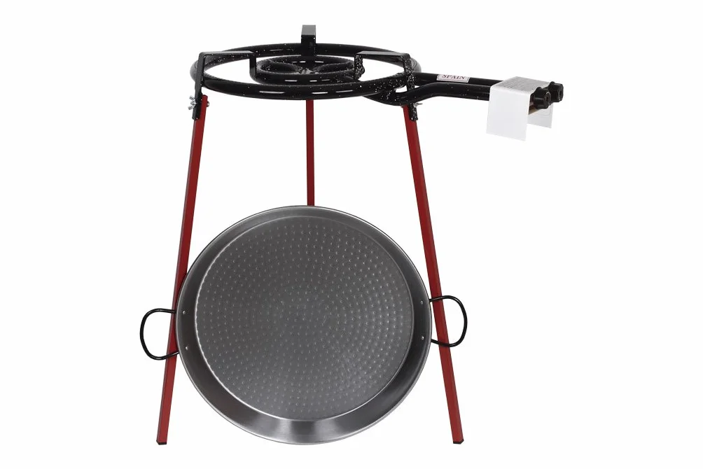 Cofan Kit paellera + quemador + patas | Incluye pellera de acero pulido | Medidas de la pallera 46 cm | Medidas del quemador 40 cm
