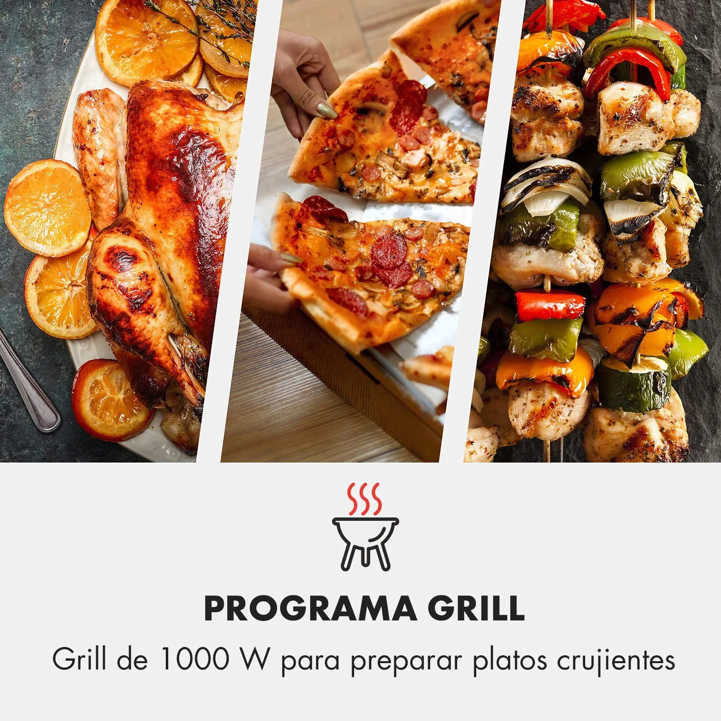 Klarstein Victoria 20 Microondas Retro 20L 800W Grill 1000W Acero Inoxidable
