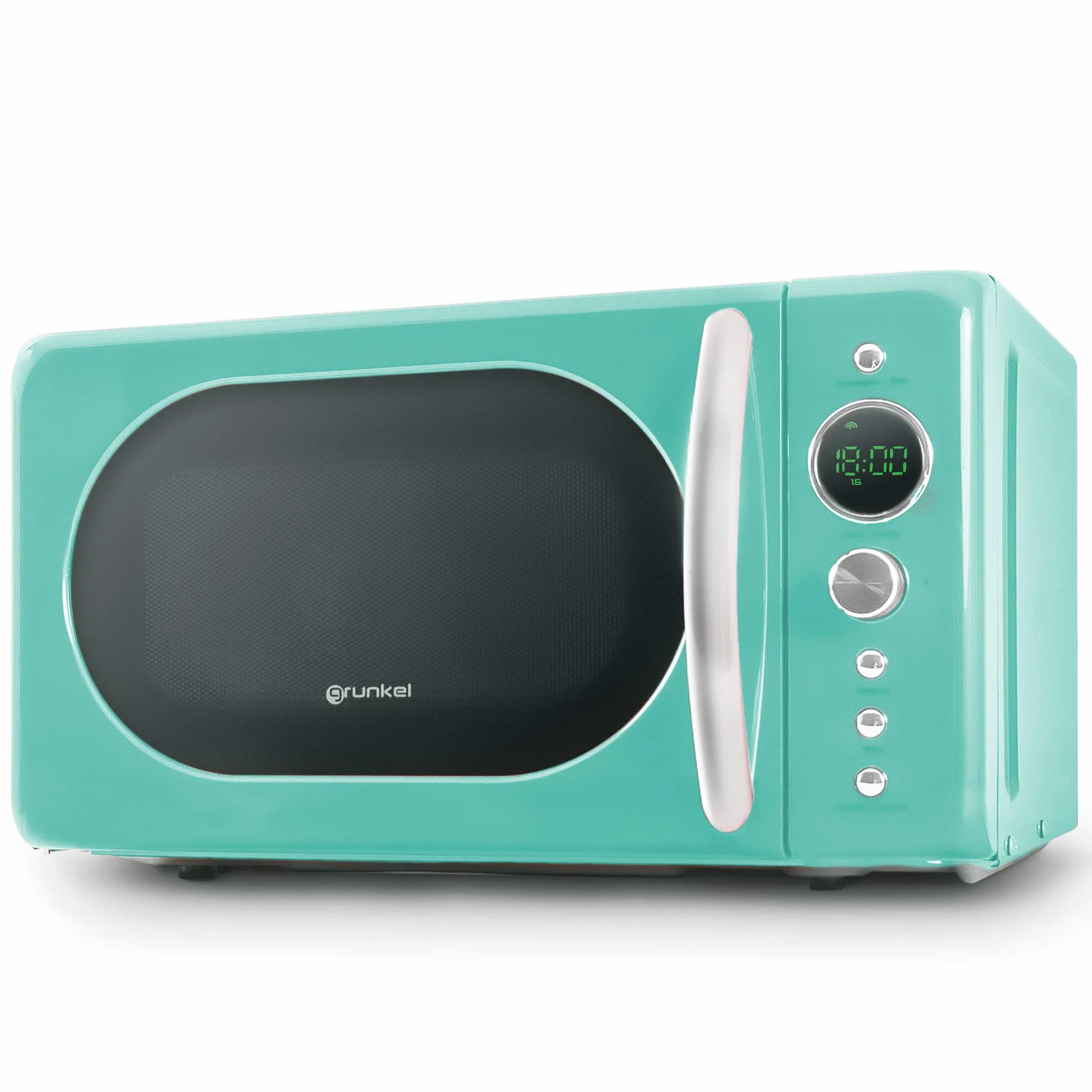 Grunkel Microondas Digital 20L 700W Vintage 6 Niveles Potencia Cocción Rápida Temporizador 60 min (Azul Agua)
