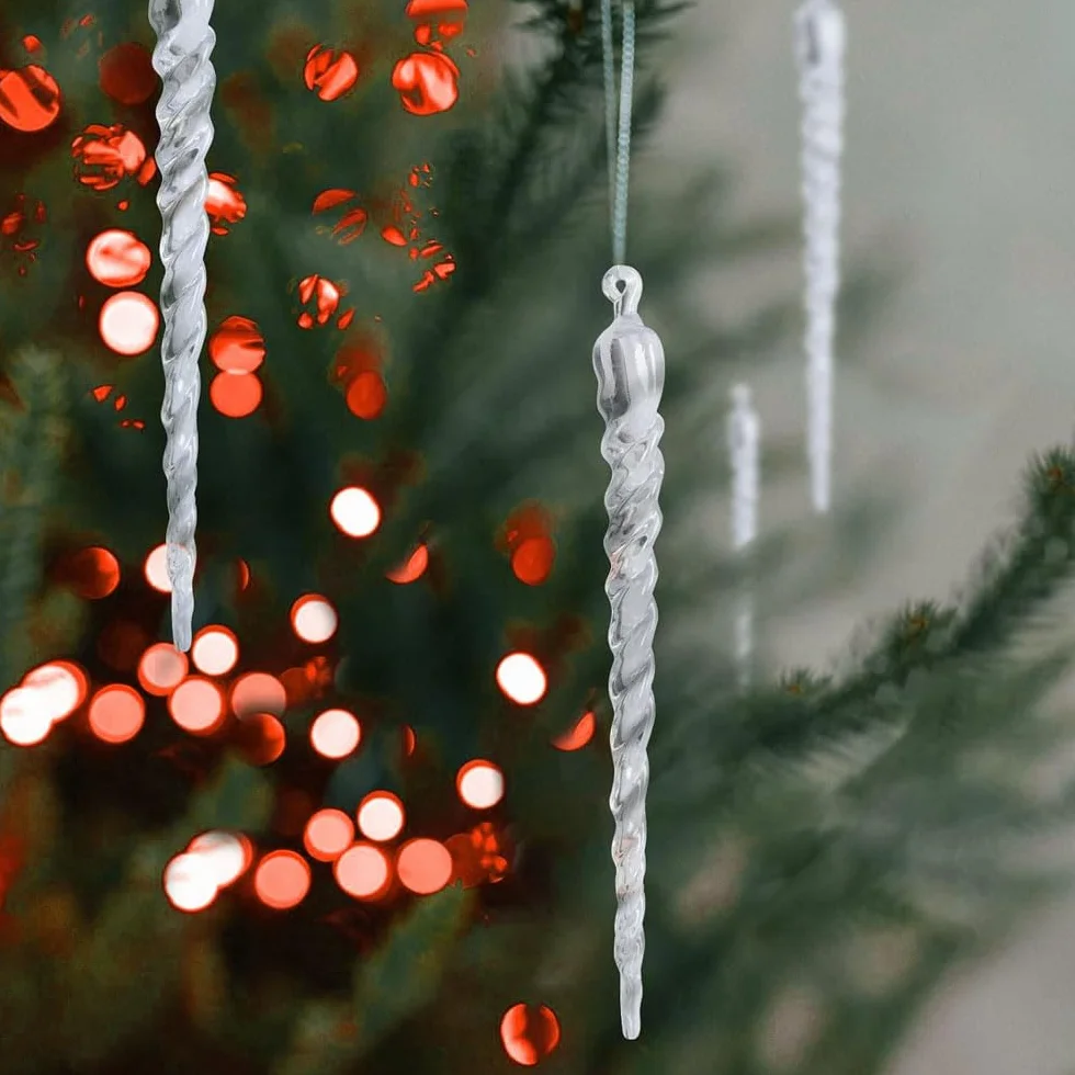 Carámbanos Colgantes Navidad Decoraciones Árbol Adorno Cristal Acrílico - 25 Piezas