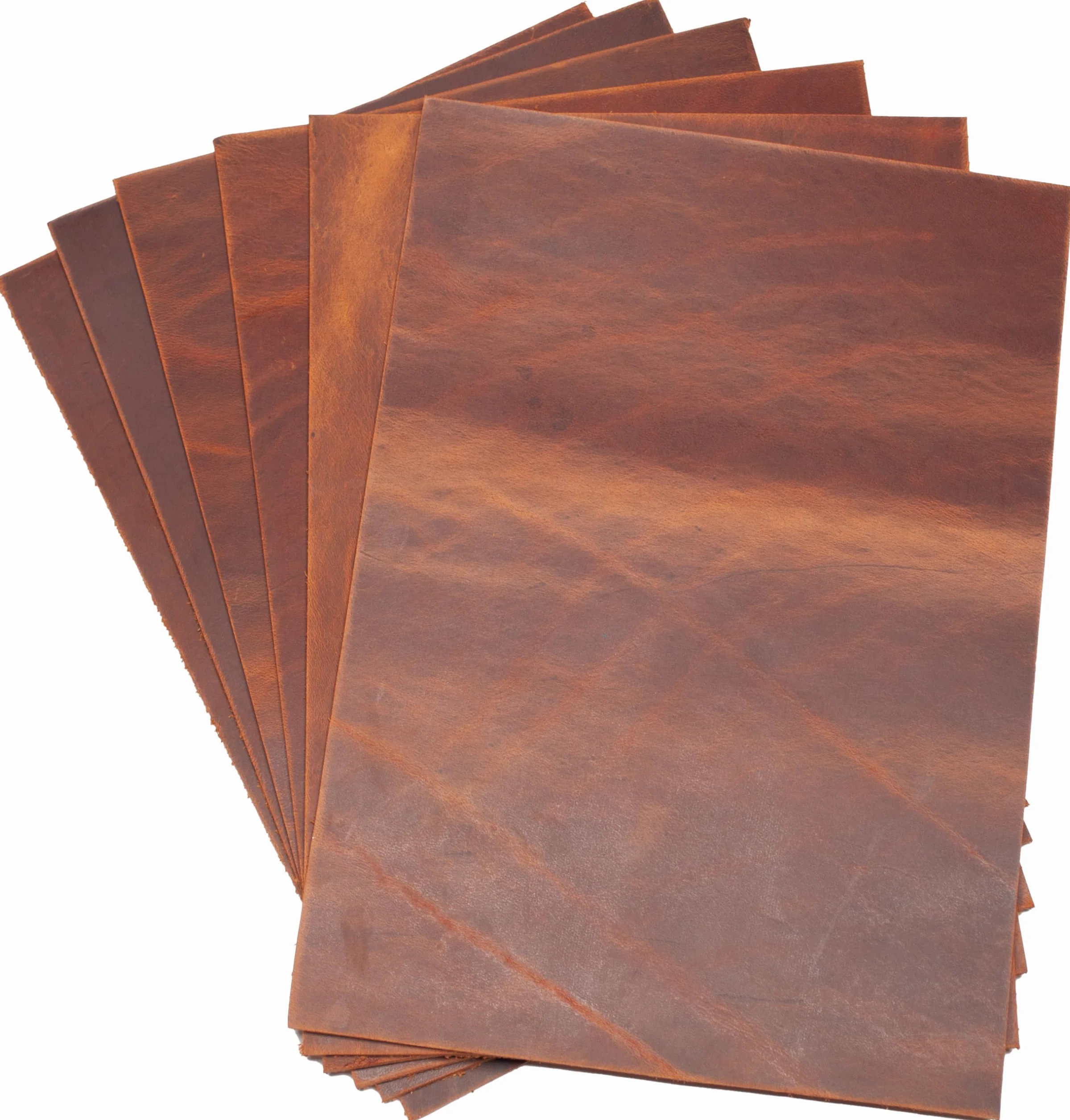 Piel de vacuno Pull-Up Crazy Horse de 1,7 mm, tamaño A5 x 6 unidades (Brown Whiskey 1,7 mm)