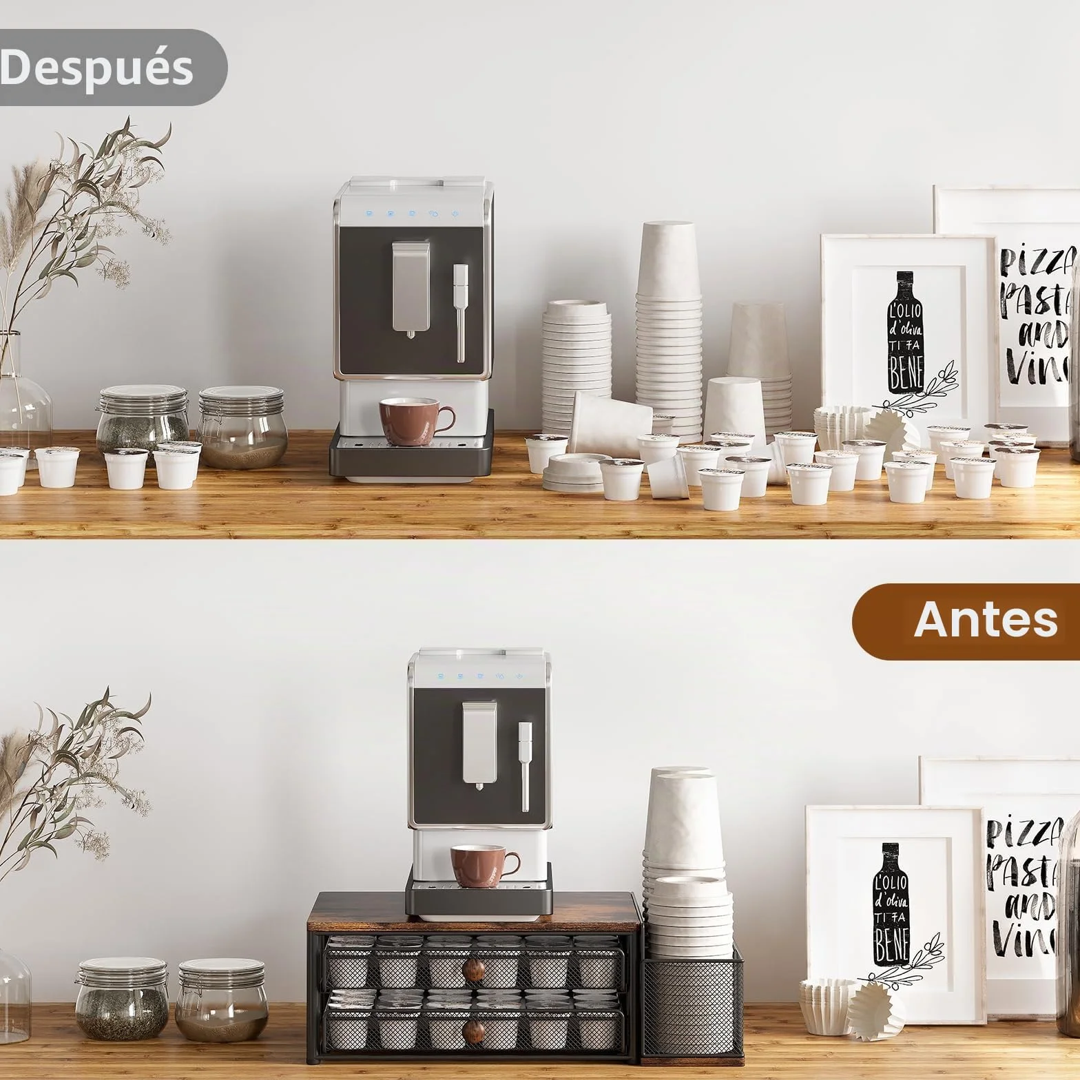 TQVAI Cajón Almacenaje Cápsulas 60 Cápsulas 2 Niveles Organizador Cafetera Dolce Gusto Negro