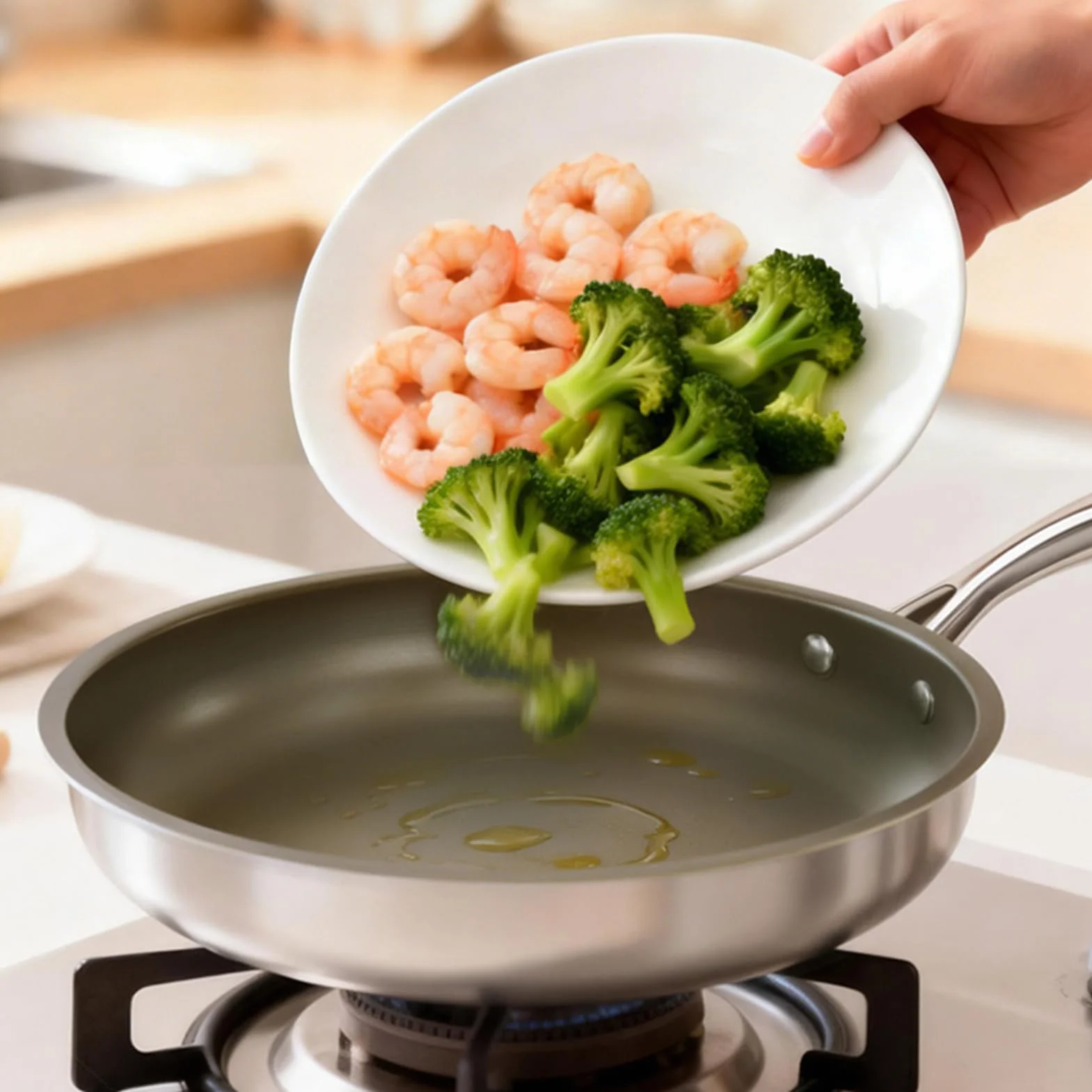Sartén de Titanio Utensilios de Cocina Antiadherentes | Sartén para Hogar Para Cocineros Caseros Principiantes Preparación Comidas Huevos Carnes Apartamento Camping Viajes en RV