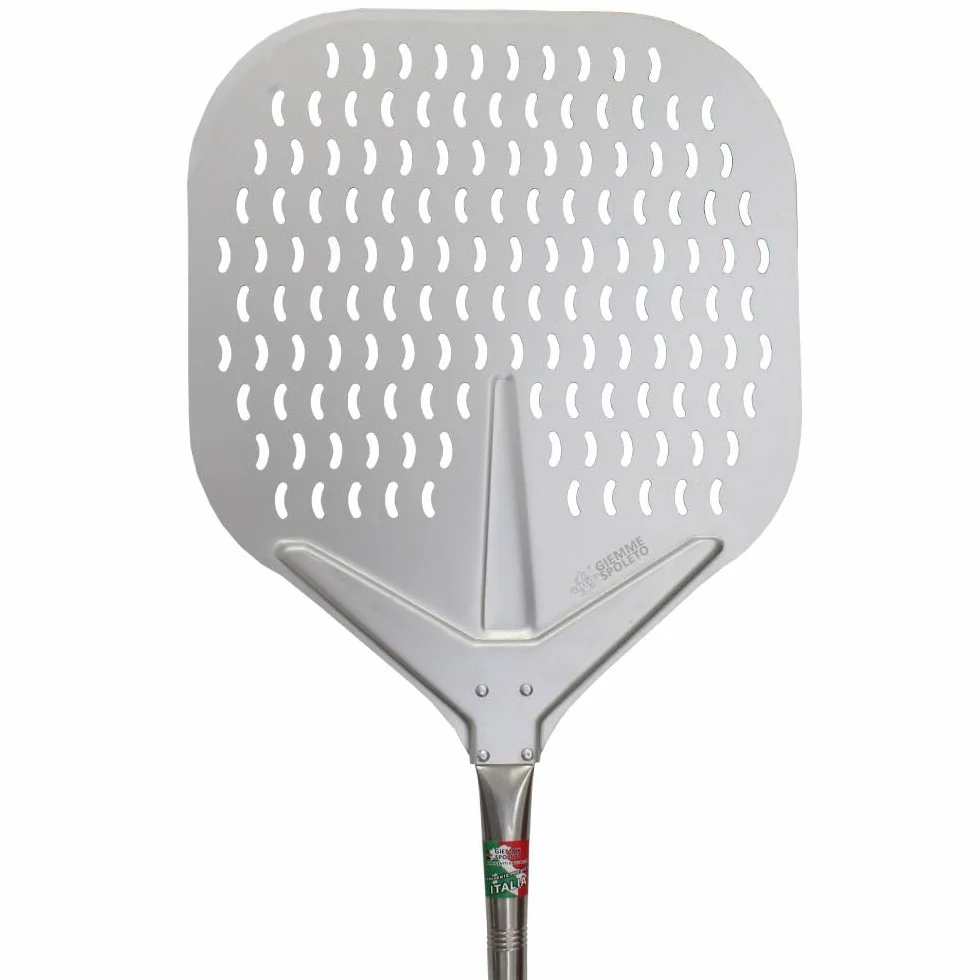 GIEMME Set de Palas para Pizza Desmontables - Aluminio Anodizado e Inox 18/10-4 Utensilios Profesionales con Mango Ajustable - 3 Longitudes - Ideal Horno de Leña