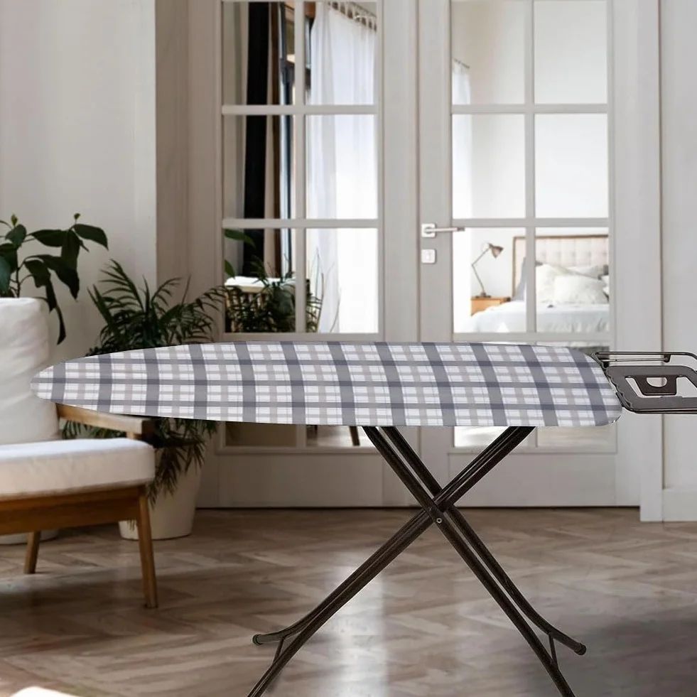 Funda para tabla de planchar resistente y almohadilla gruesa resistente a las quemaduras, borde elástico ajustable de 46.8 x 17.7 pulgadas (marrón) – perfecto para un fácil planchado y uso