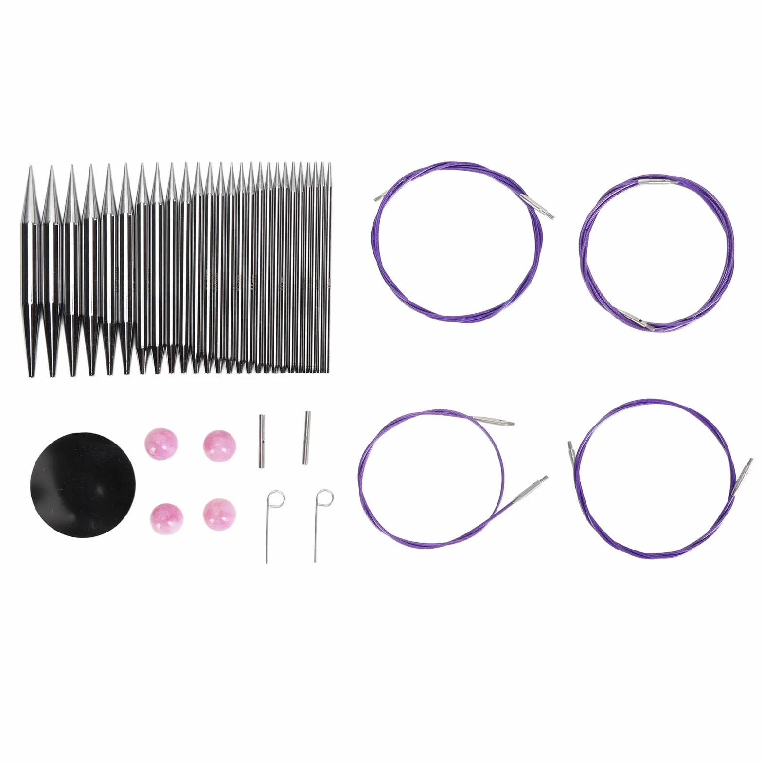 Hamwesh Juego de Agujas de Ganchillo, 13 Pares de Agujas de Ganchillo Ergonómicas Intercambiables de 3-10 Mm, Kit de para Principiantes con 4 Cables de 40-100 Cm para Calcetines Suéteres Sombreros