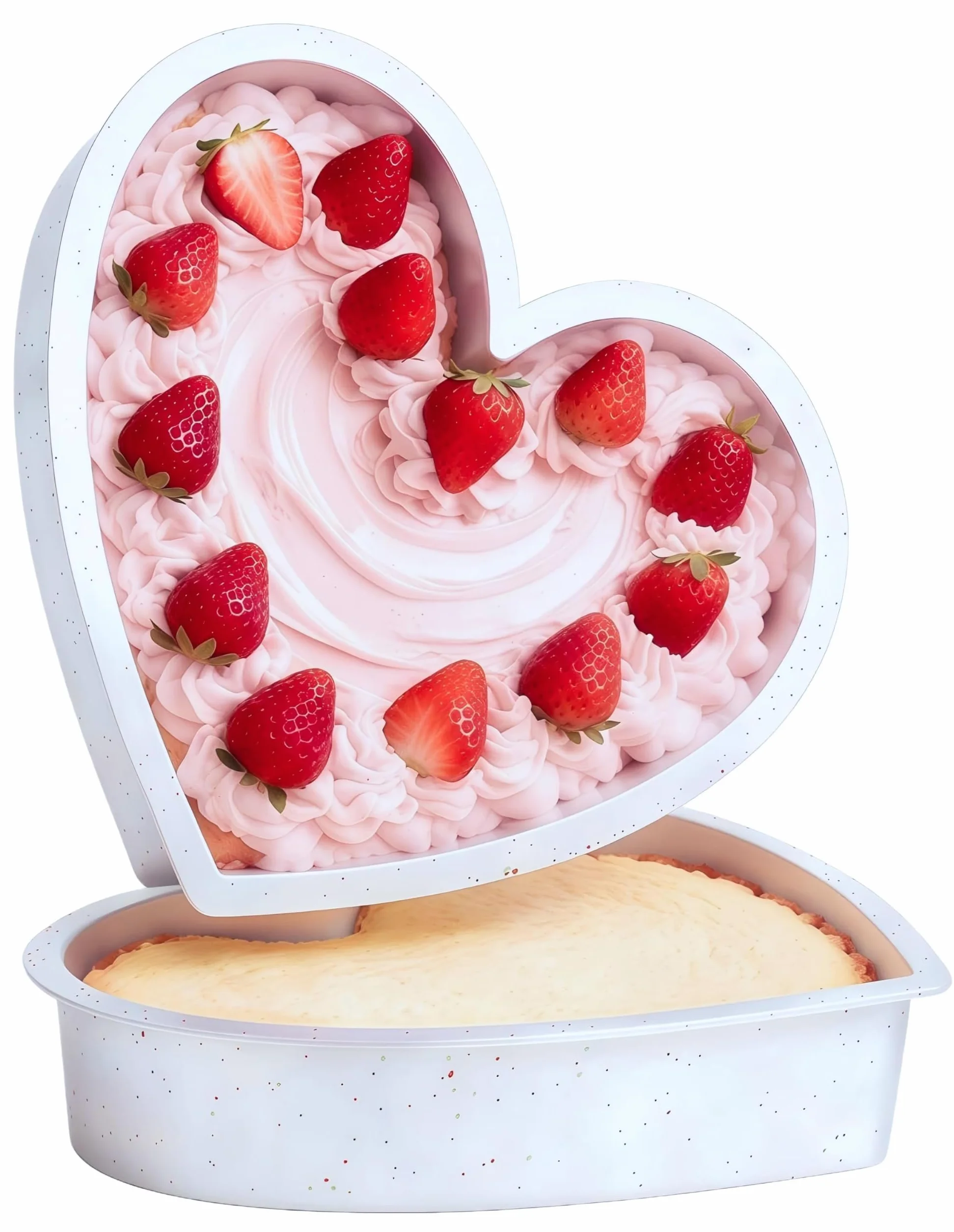 Molde de silicona antiadherente con forma de corazón, molde de silicona de grado alimenticio de 10 pulgadas, apto para horno y microondas, perfecto para hornear pasteles, pan, chocolate y tartas de