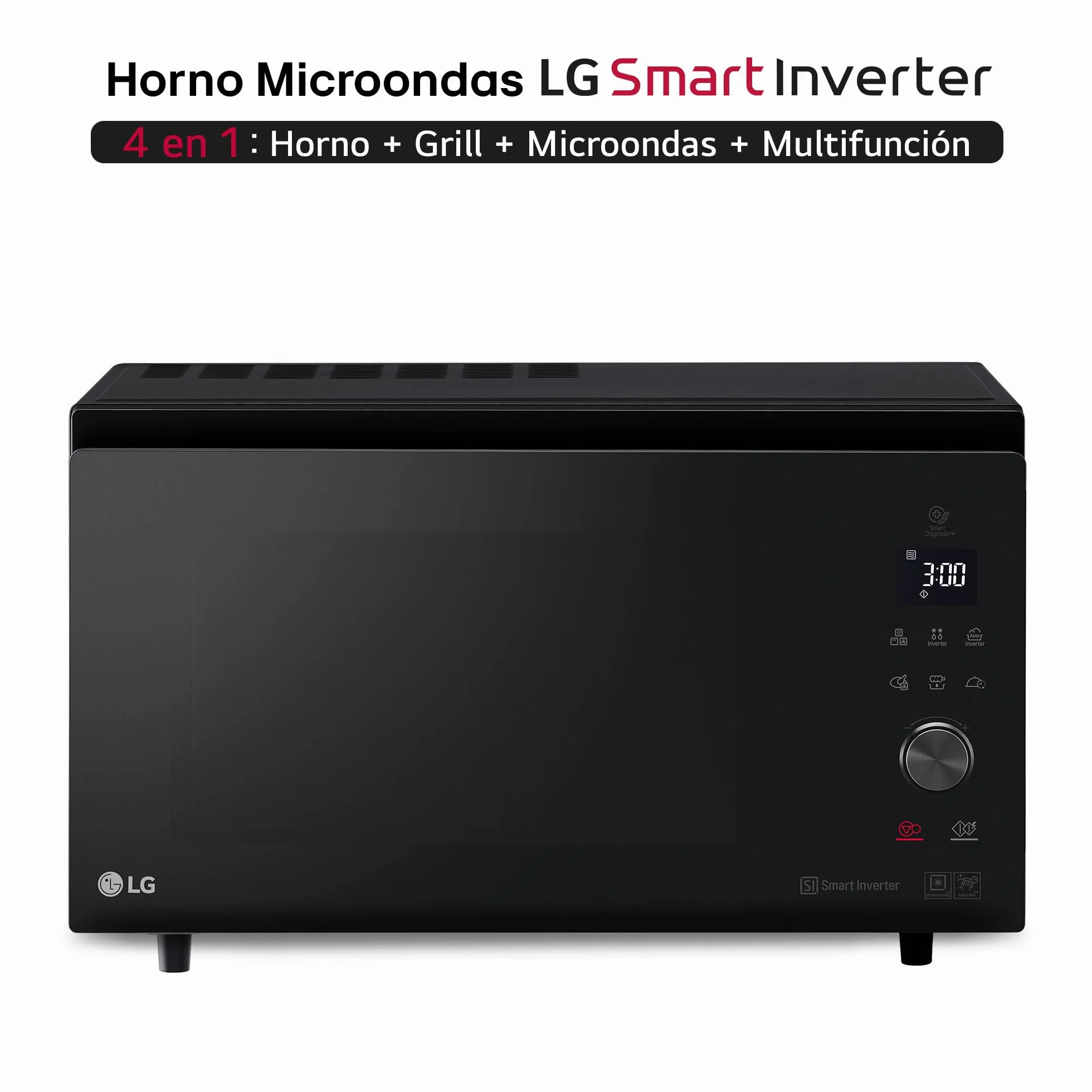 LG Horno Microondas 4 en 1 39L 1100W Smart Inverter Negro