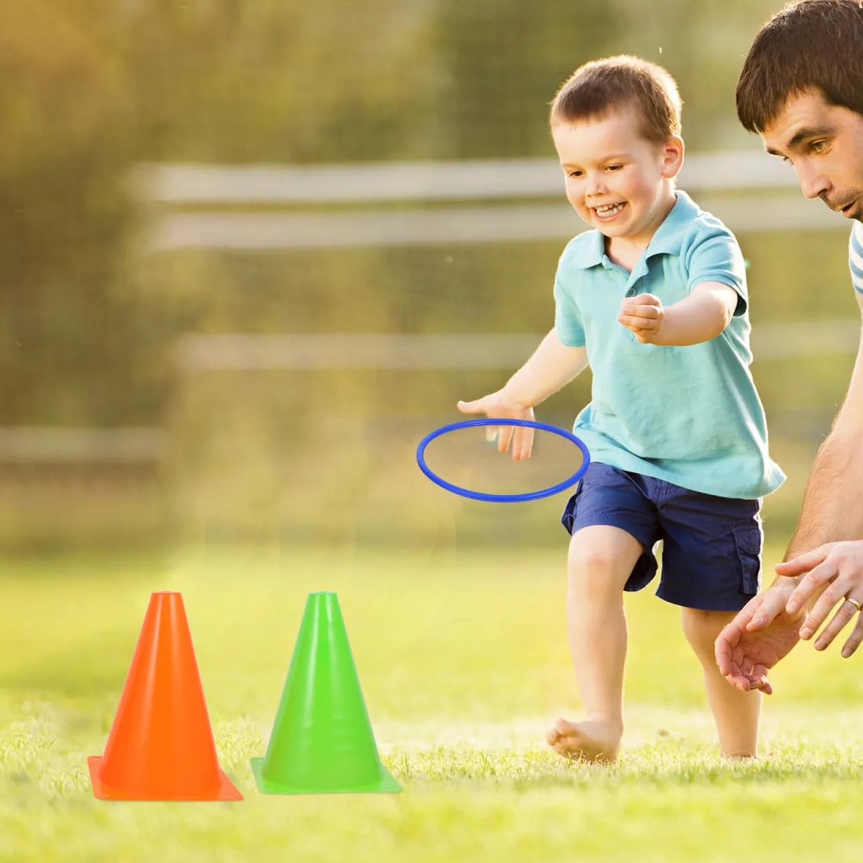 Conos De Plástico para Lanzamiento con Anillos Juego De Entrenamiento Deportivo para Niños, Seguro y Duradero, Ideal para Fiestas Infantiles, Actividades Al Aire Libre y Entrenamiento Sensorial