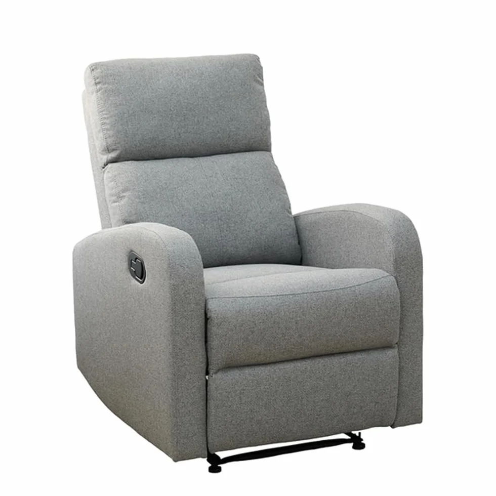 MOMMA HOME Sillón Relax reclinable, TAVIRA - Sillón Reclinable Manual - Tela Antimanchas - Medidas: Ancho 71 x Profundo 93 x Alto 101 cm (Gris Tela Barrel)