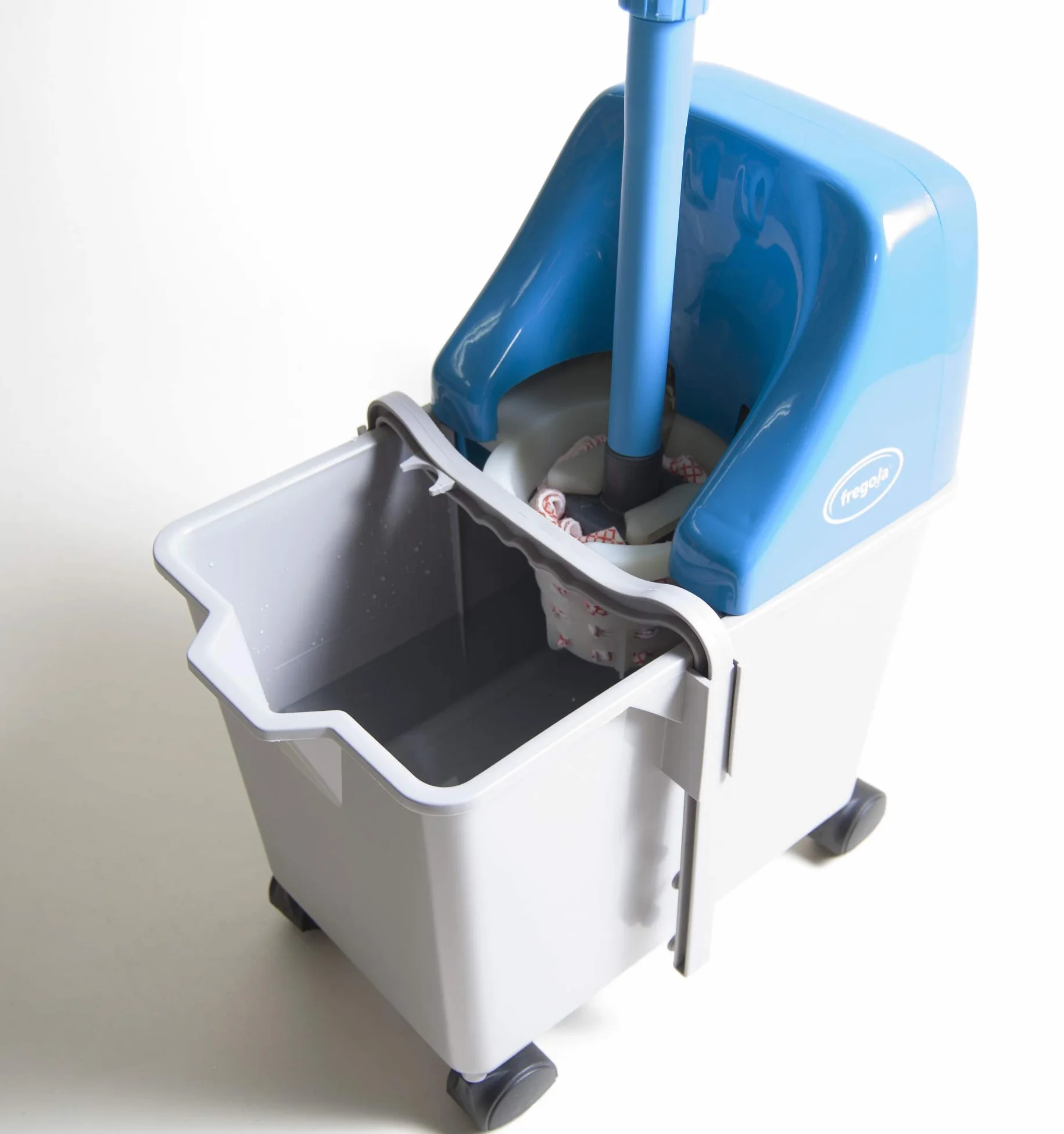 Fregola Kit – Escurre la fregona sin Esfuerzo ni Dolor | Escurridor automático ergonómico con batería | Sin Pedal ni presión Manual | Uso doméstico y Profesional