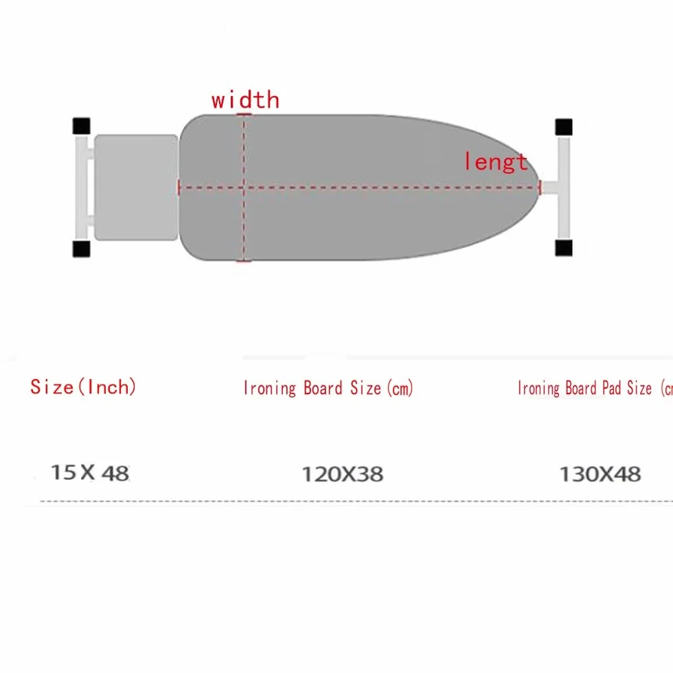 Funda for Tabla de Planchar Resistente al Calor 15 x 48 Pulgadas, Compatible con tamaños estándar, Almohadilla Planchado Repuesto, Ajustable(Green,12x38 Inch(30x100 cm))