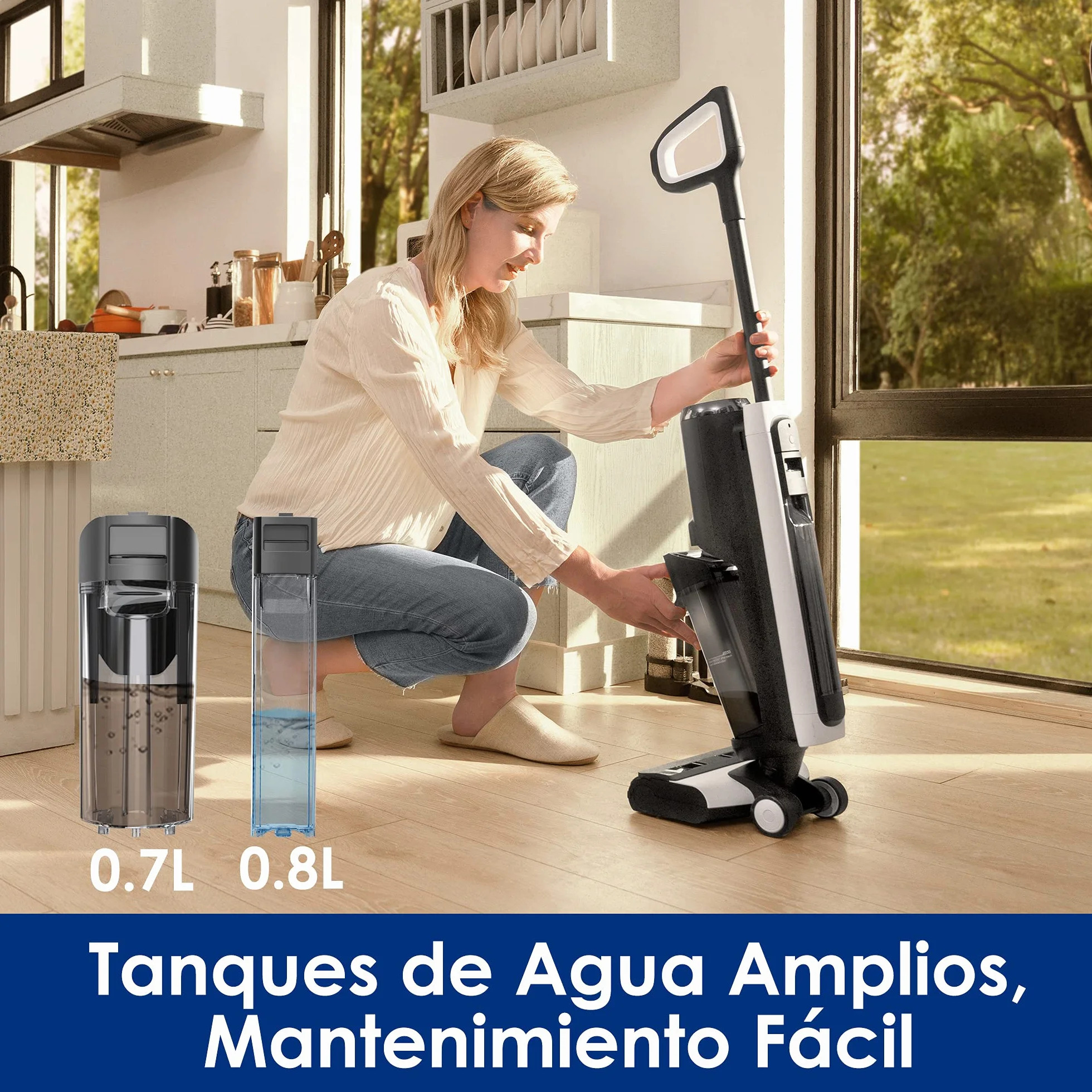 Tineco Floor One S5 Aspiradora Escoba Inteligente, Aspiradora en Seco y Húmedo, Sin Cables, Pantalla Digital, Sensor Inteligente, Friegasuelos