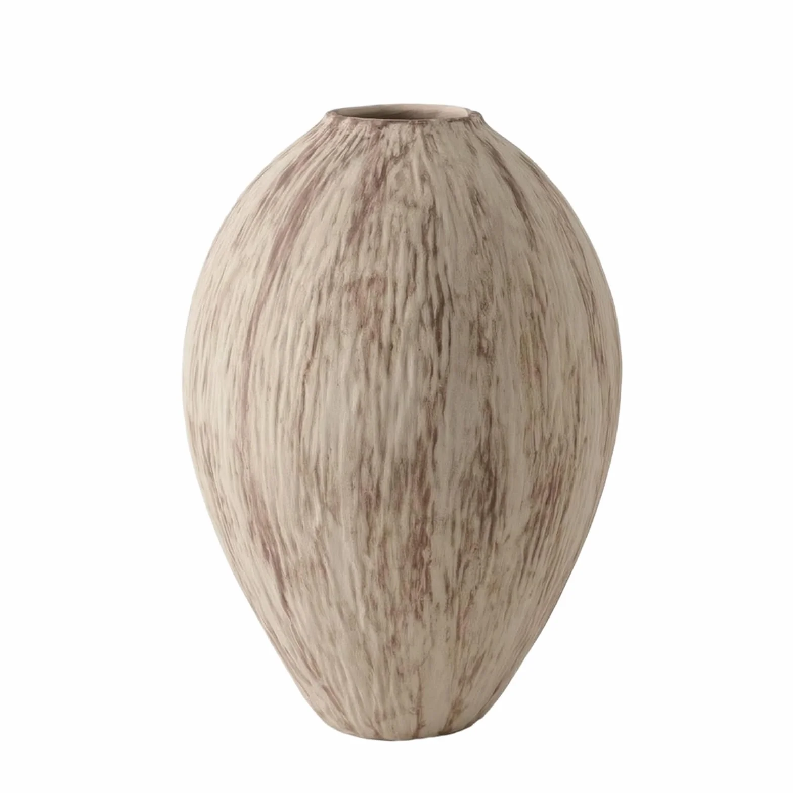 Jarrón de Cerámica Florero Botella Ornamento Superficie Estriada Hecha a Mano y Silueta con Cuello Estrecho Base Estable para Estanterías Recibidor, Envejecido, 24.5 24.5 H28cm
