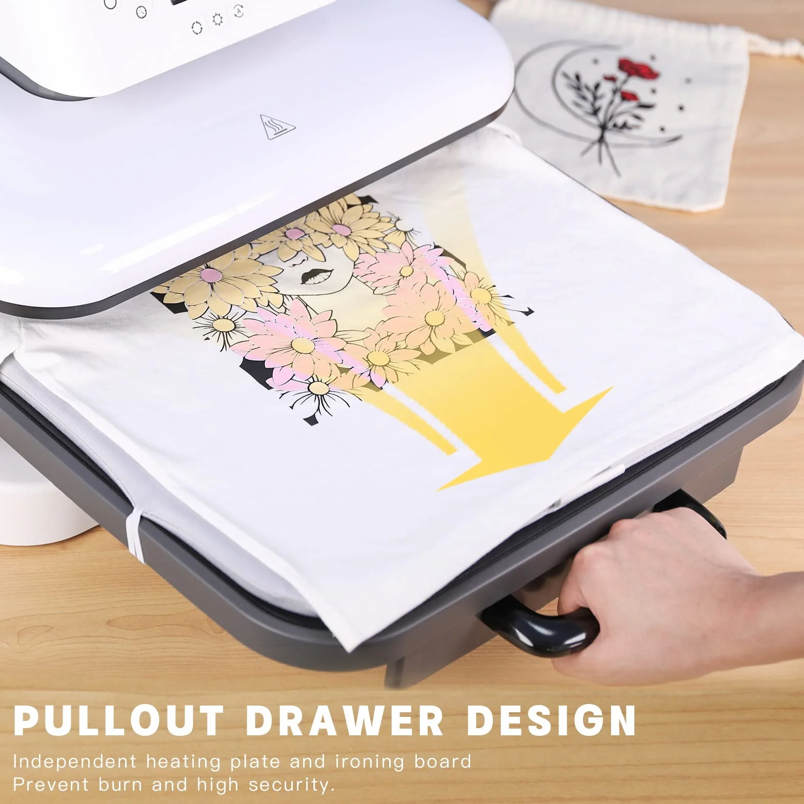 HTVRONT Prensa de calor automática para camisetas de 38 x 38 cm con liberación automática, prensa de calor profesional para sublimación, vinilo, proyectos de transferencia de calor