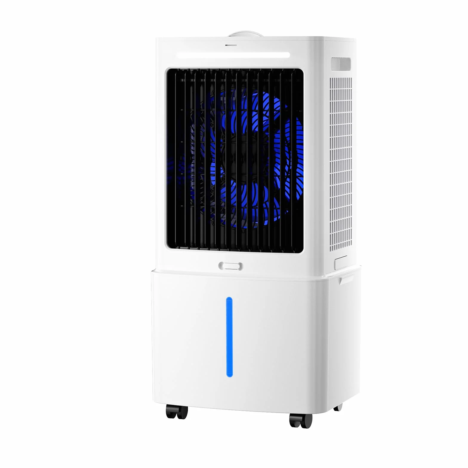 Aire Acondicionado Portátil sin Ventana, Enfriador de Aire 3 en 1 con Tanque de Agua de 6.6 Gal, Control Remoto, 3 Velocidades, Temporizador de 12 Horas, Bolsas de Hielo, para Hogar y Oficina