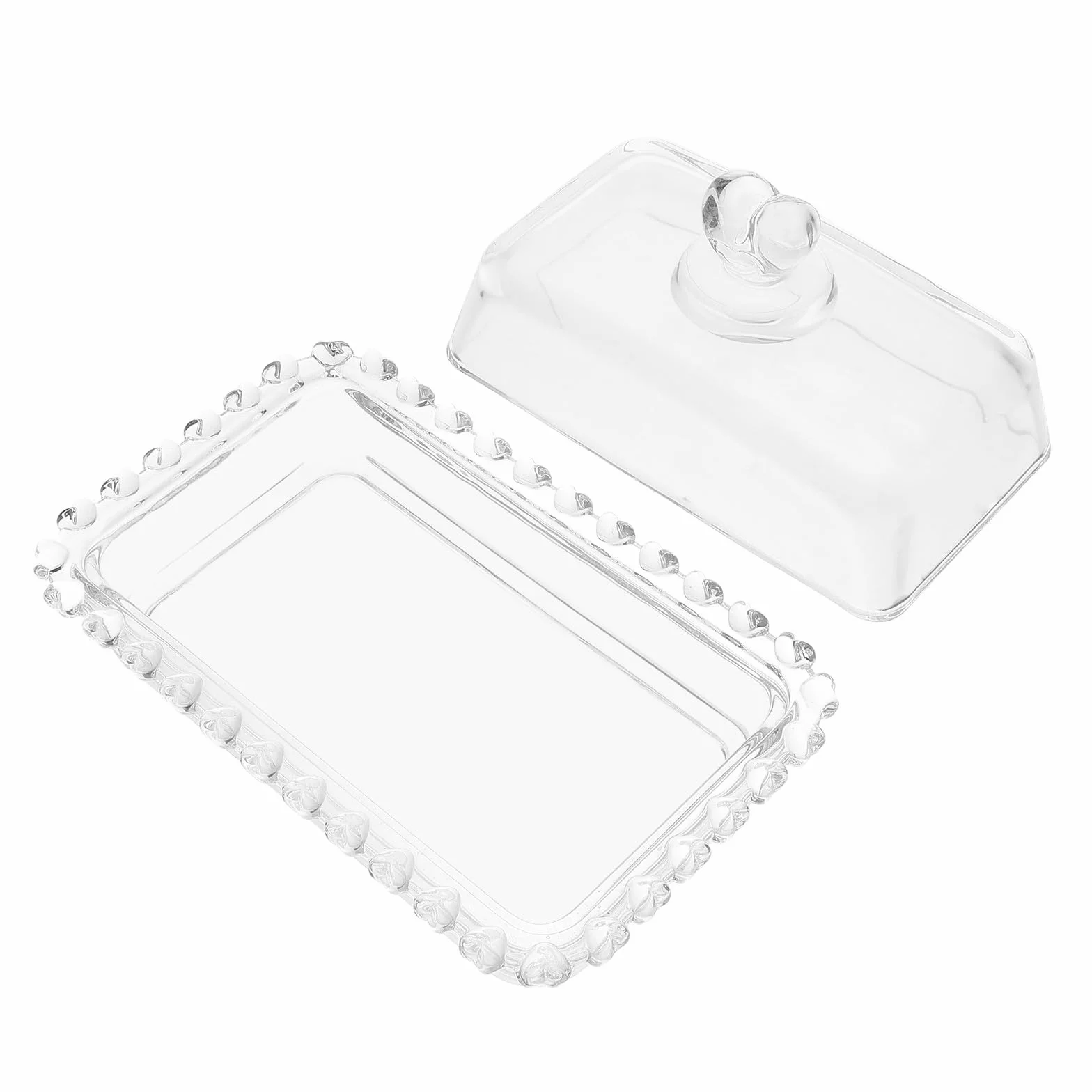 Mantequillera de Vidrio con Tapa y Cúpula para Mantequilla y Snacks, Capacidad Moderada, Reutilizable, Adecuado para Cocina Recibir Invitados