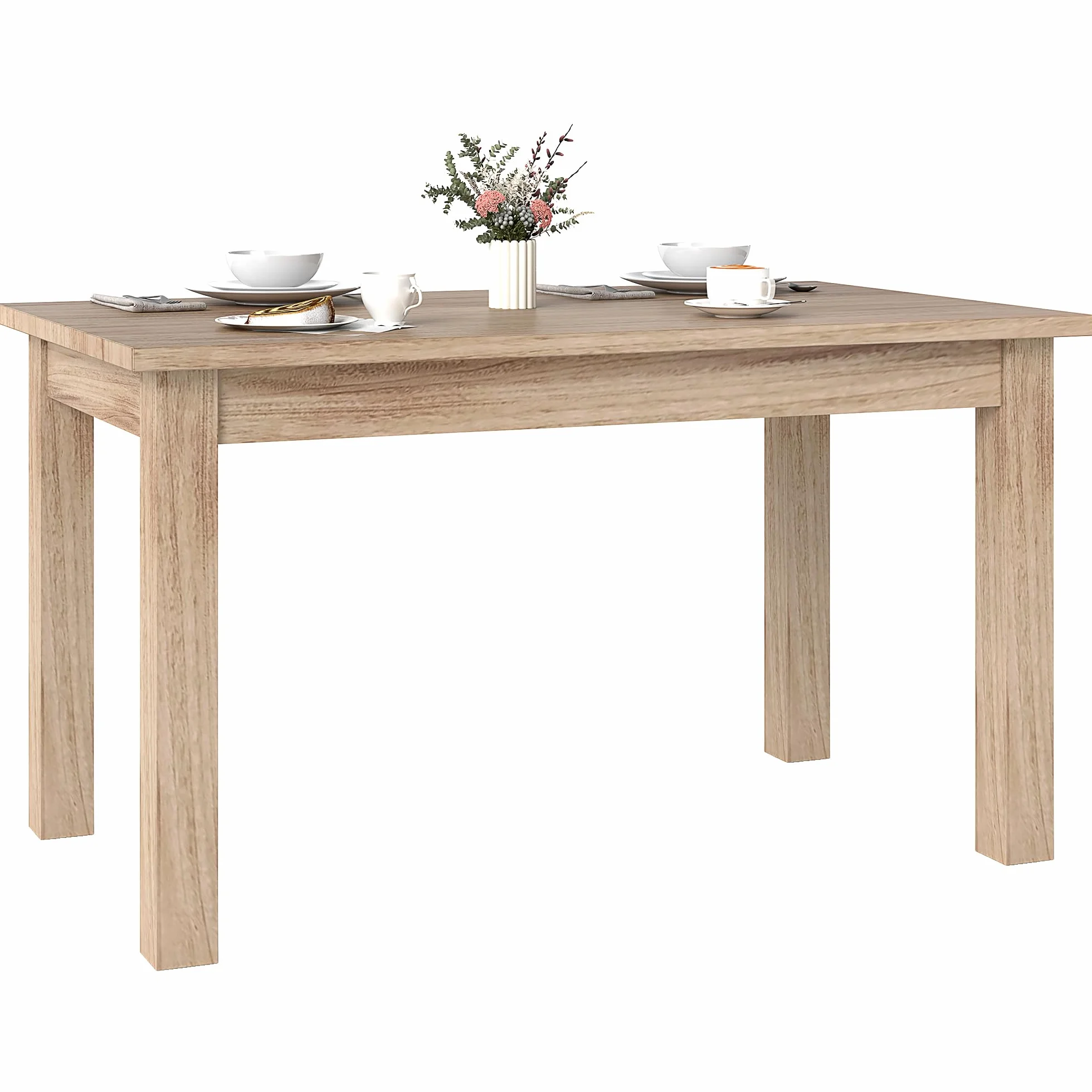 HOMCOM Mesa de Comedor para 6 Personas Salón Cocina 140x80x78 cm Natural | Mesa de Cocina, Tablero Laminado
