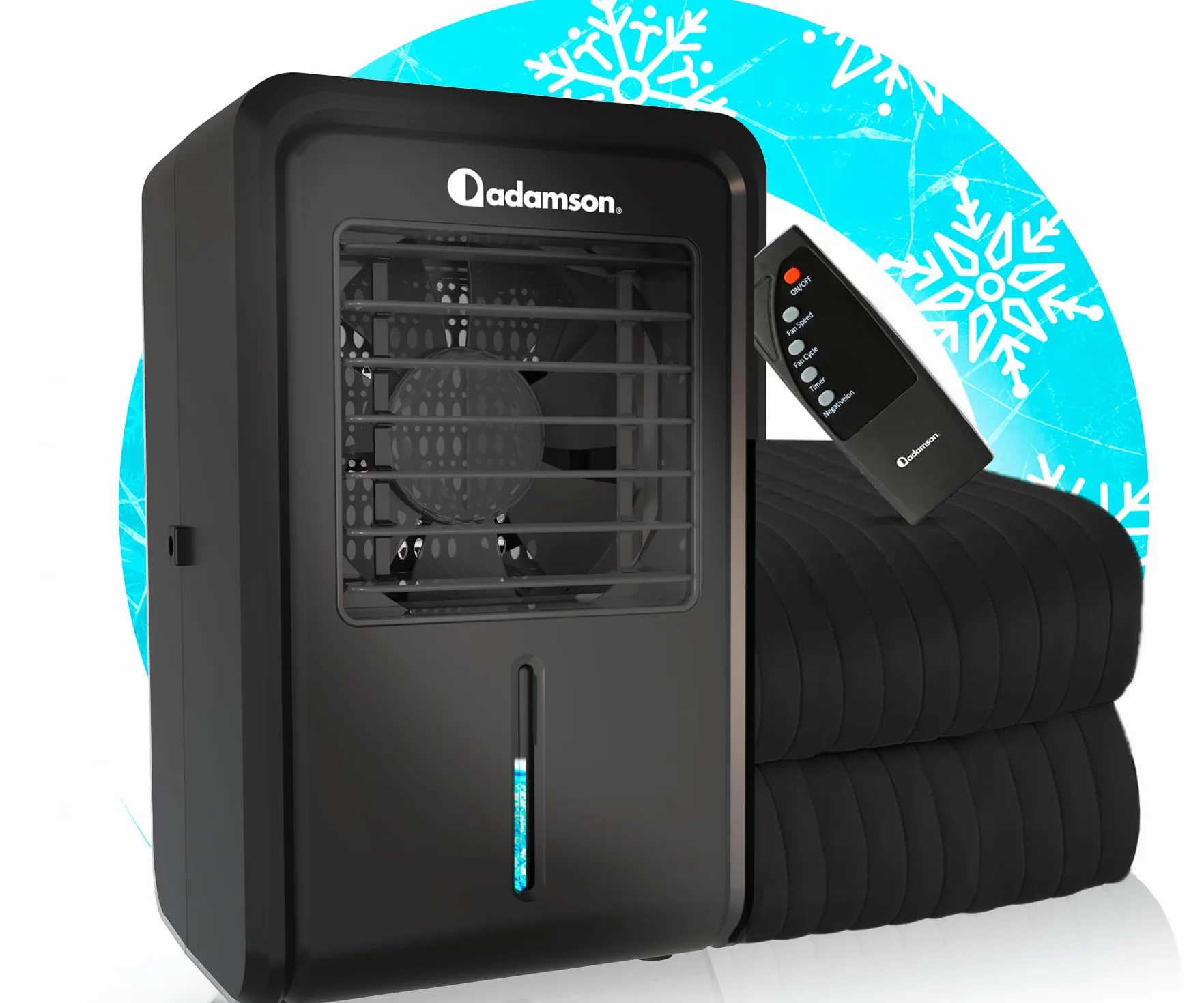 Adamson B10 Bed Cooling System - Twin 190x100cm - Algodón Colchón Refrescante para Sudores Nocturnos - Enfriador de Cama con Agua Ideal - 5 Años de Protección - Negro Medianoche