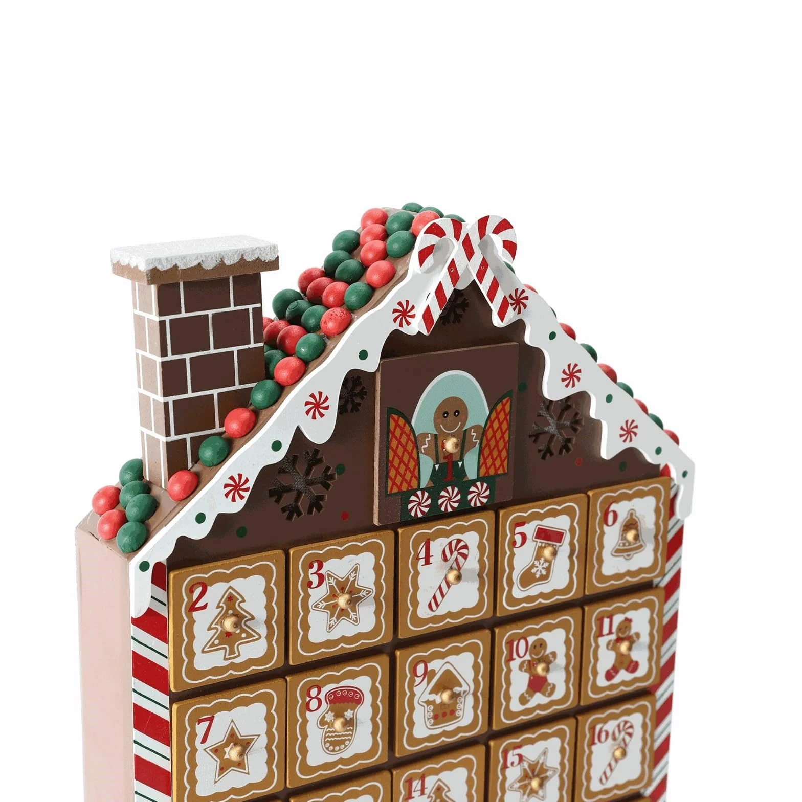 Calendario de Navidad de madera con 24 cajones numerados para guardar dulces, chocolates, joyas, regalos, decoración de vacaciones, calendario de adviento grande con cajones