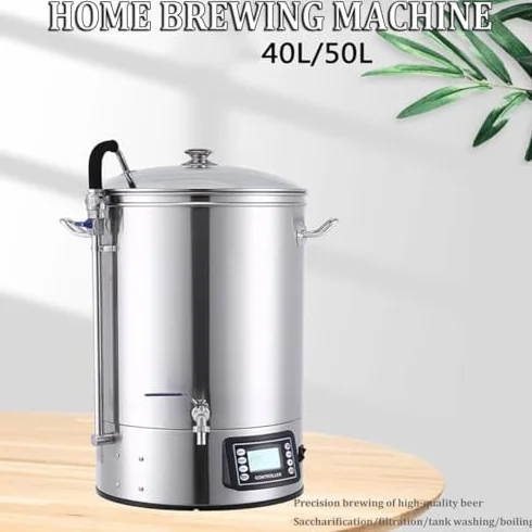 Sistema eléctrico de elaboración de cerveza, kit de elaboración casera con control LCD y Turbo Chill para hacer cerveza artesanal, olla de cerveza de 40 L/50 L/70 L
