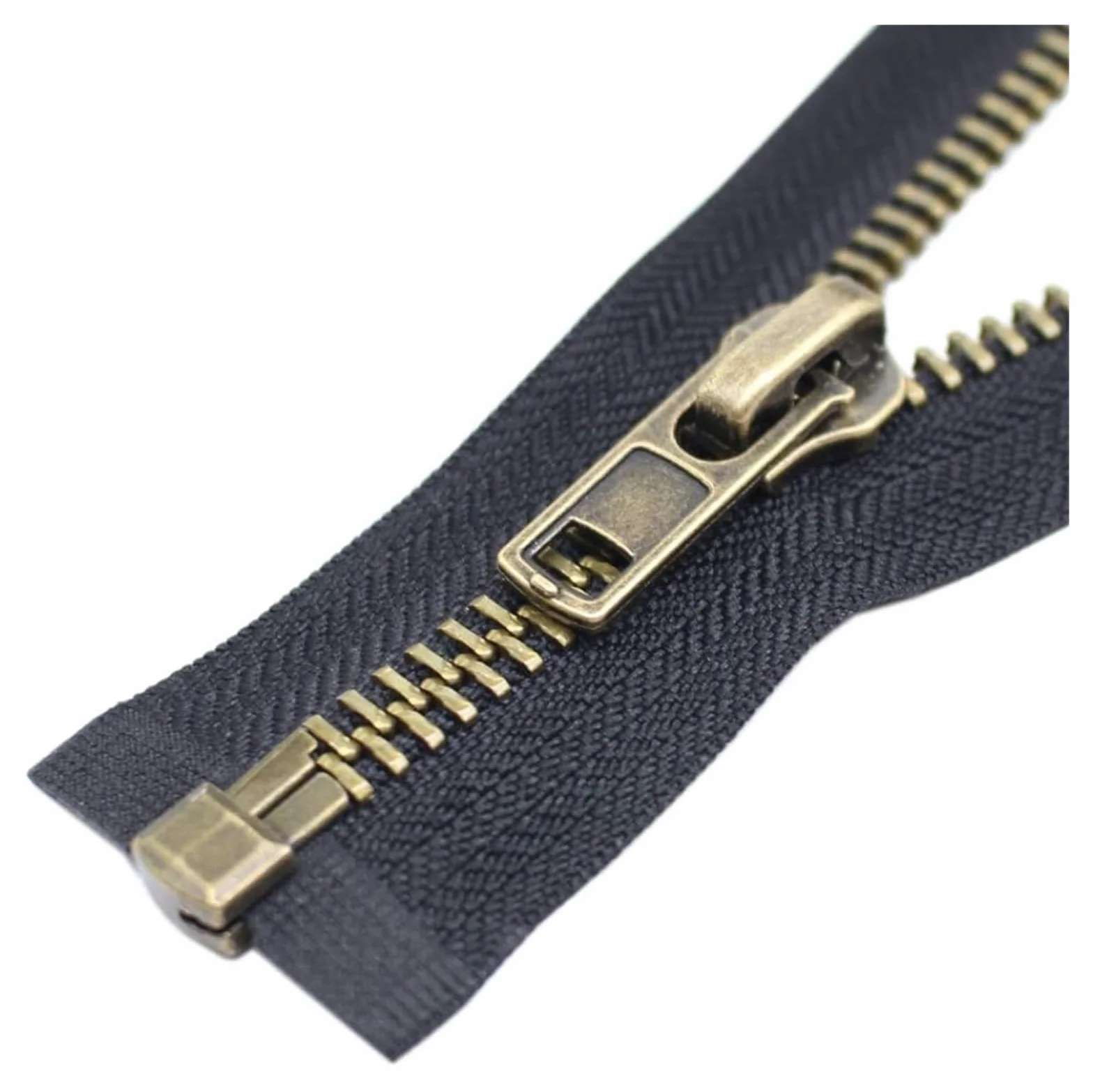 Cremallera de metal Cremallera abierta de Metal bronce 5 #, cremallera con dientes en Y separadores de latón for chaquetas, abrigos, bolsos, suministros de costura, accesorios(65CM_BRONZE ZIPPER)