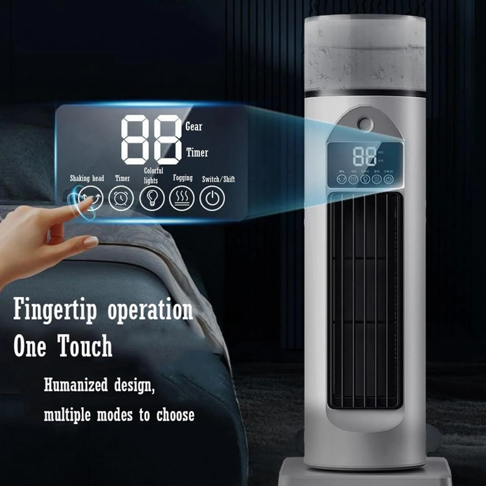Ventilador Escritorio Herramienta Sin Aspas 6 Velocidades, Tanque De Agua | Torre Ventilador Oscilante 110 Grados Para Hombres Mujeres Interior Escritorio Hogar Oficina Dormitorio