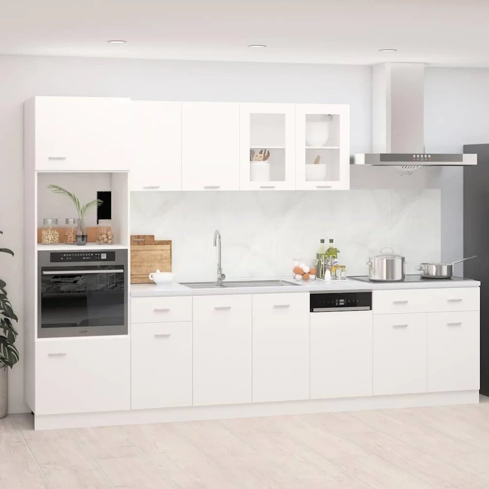 vidaXL Conjunto de armarios de Cocina de 7 Piezas Lyon de Madera de ingeniería Blanca
