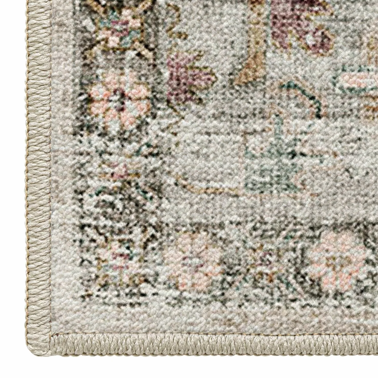 DEXI Alfombra Salon 152 x 244 cm, Alfombras Dormitorio Pelo Corto Lavable, Suave y Cómoda, Diseño Floral Tapetes Decorativas para Sala de Estar, Habitación, Comedor, Beige