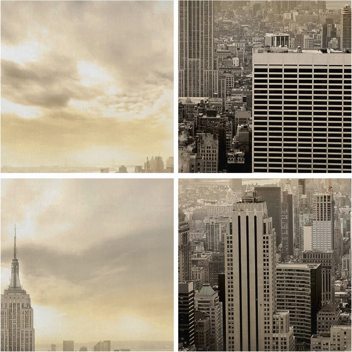 Cuadro Decorativo 55x100 cm Moderno Vertical Arquitectura Ciudades - 2630 | Nueva York Ciudad Rascacielos Cuadro sobre Lienzo Grande Arte mural Decoración del Hogar Salón Dormitorio Cocina