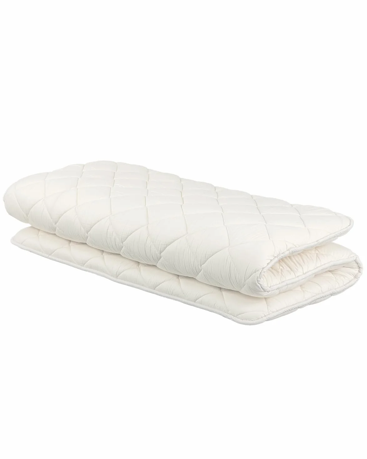 FULI Colchón de futón japonés, cama plegable y portátil, almohadilla de dormir enrollable, Shikibuton, fabricado en Japón (blanco, matrimonial)