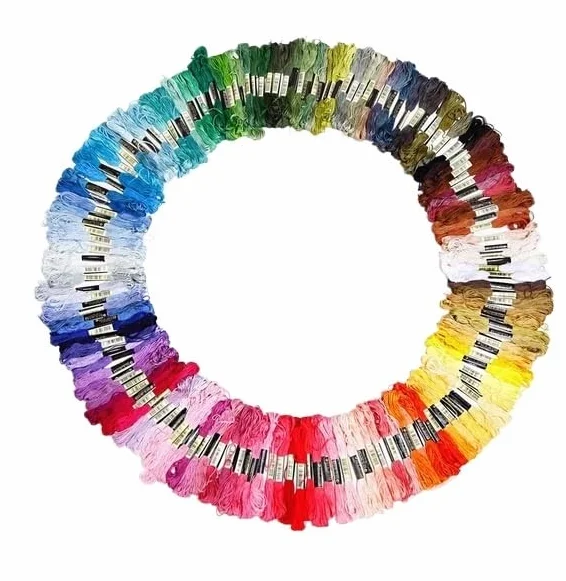 Hilo Bordar 100 o 447 Uds. Hilos de punto de cruz, todos los colores diferentes, hilo de bordar, madejas, hilo de Color degradado artesanal, 7,8 metros Hilos De Bordar(Color:447 colors)