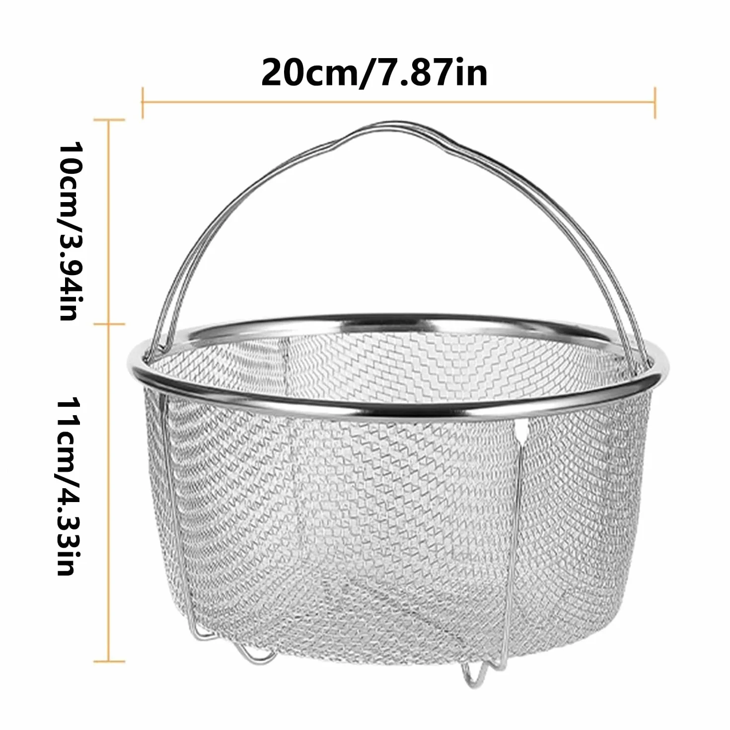Cesta de Vapor de Acero Inoxidable, Malla para Cocinar, Colador, 20cm