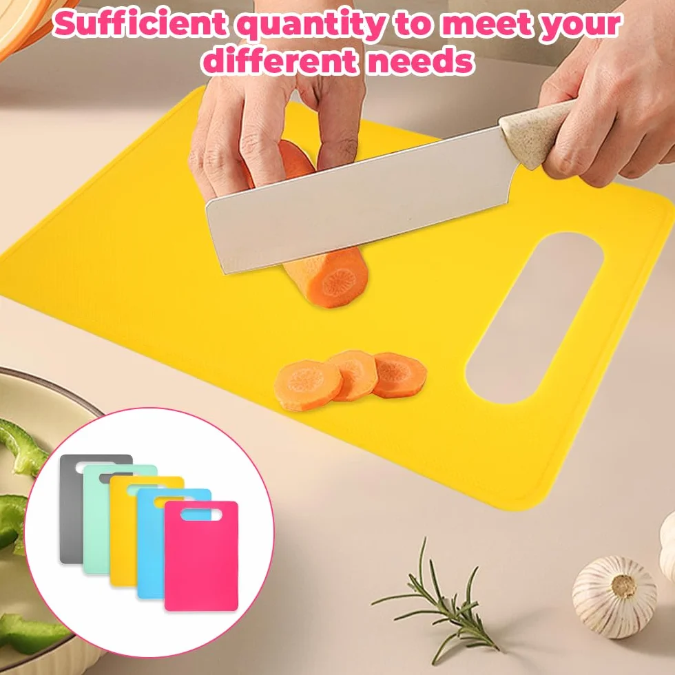 5 Piezas Tablas de Cortar Plástico Cocina 29x19cm Antibacteriana Sin BPA