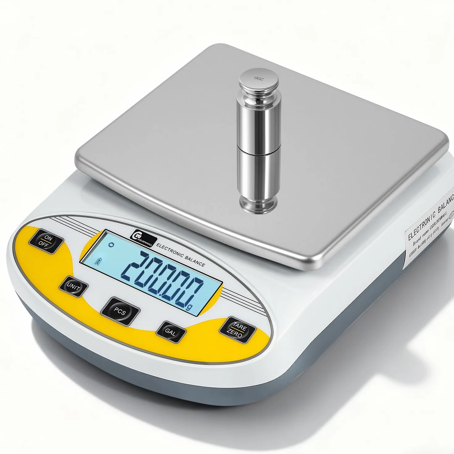 CGOLDENWALL Balanza de Precisión Eléctrica 5000g, 0.01g Báscula Digital con Funciones de Autocorrección Memoria Y Más Ideal para Lab Cocina Joyería丨Ya Calibrada y Lista para Usar丨 (5000g, 0.01g)
