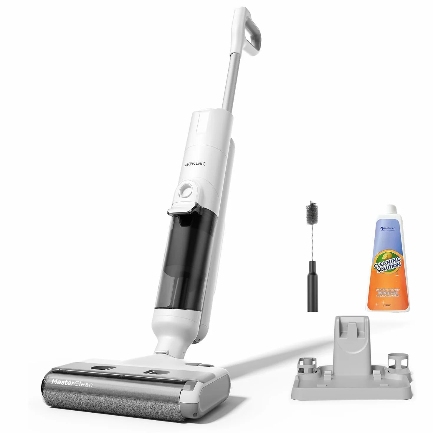 Proscenic Aspiradora Fregadora sin Cable en Seco y Húmedo, Escoba Aspiradora sin Cable, Aspiradora Fregadora sin Cable, Aspiradora Fregona, 1.15 Liters, 62 Decibeles, 3 Velocidades, F10 Pro Blanco