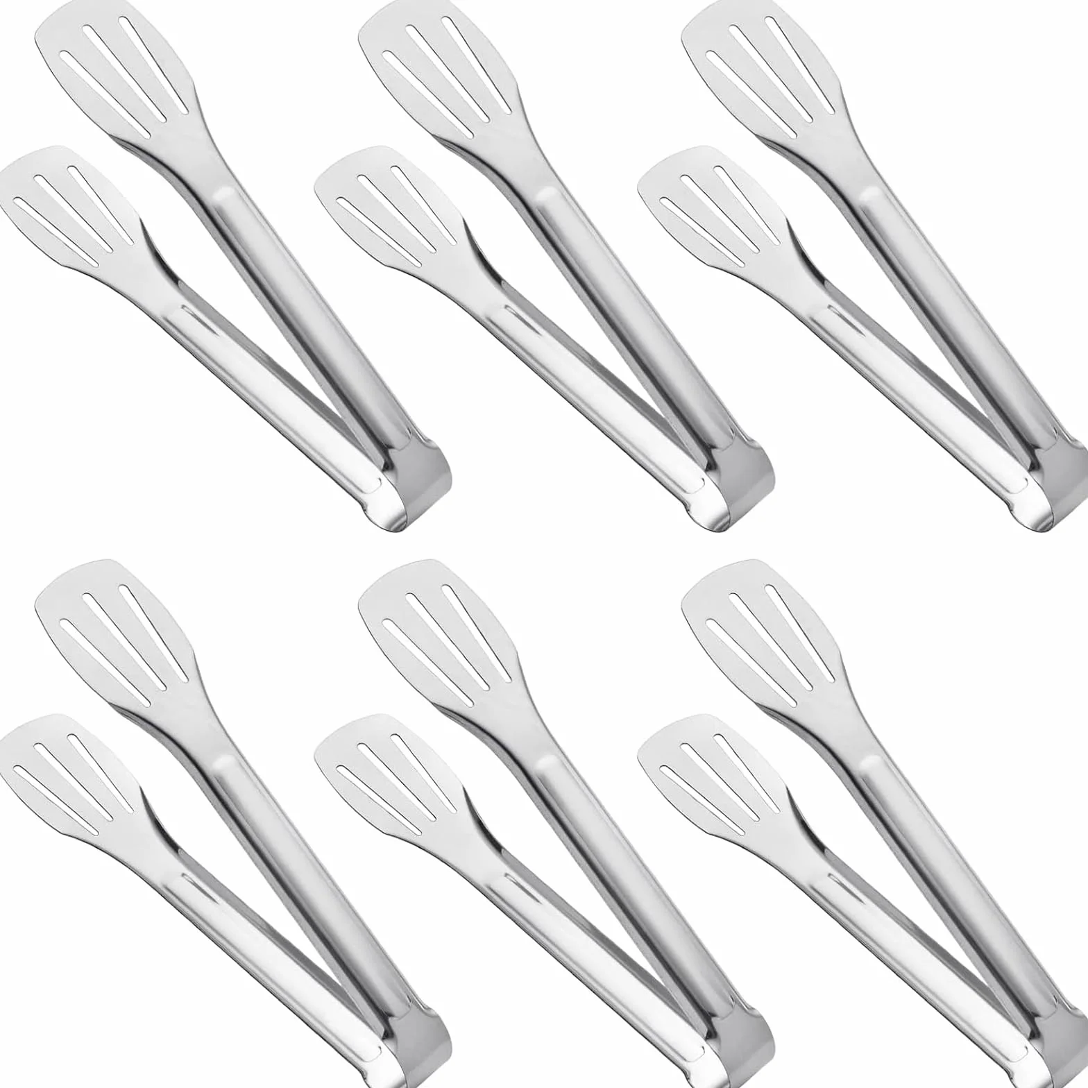 Paquete De 6 Pinzas De Cocina, Pinzas Para Buffet, Pinzas Pequeñas De Acero Inoxidable Para Servir, 7 Pulgadas, Para Alimentos, Ensaladas, Parrilla, Buffets Y Cocina, Diseño Seguro Con Bordes Lisos