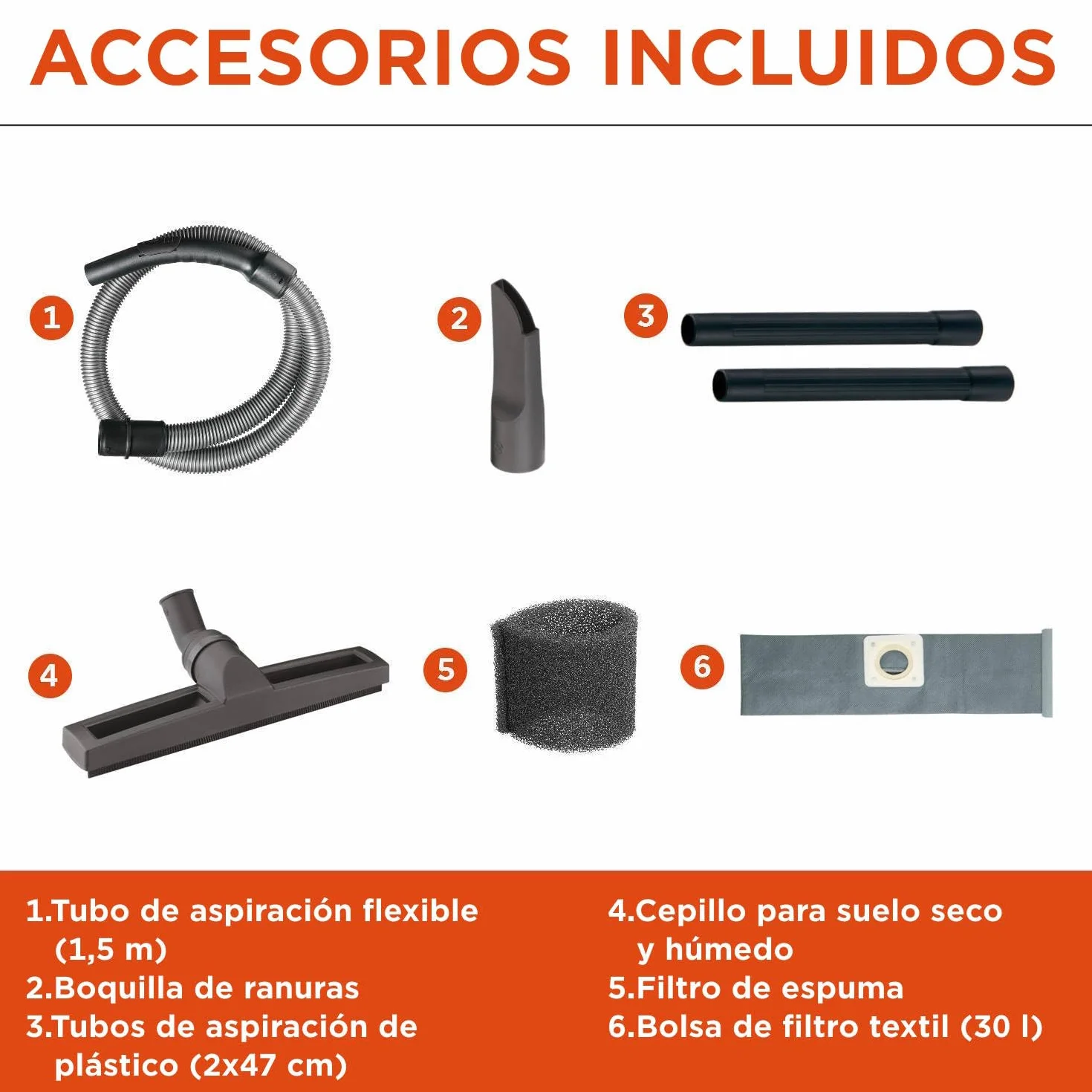 Black+Decker BXVC30XDE Aspirador Multiuso de sólidos y líquidos (1600 W, 30 L, Acero INOX)