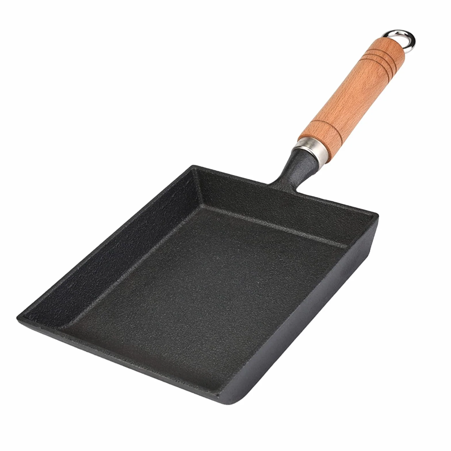 Ymiko Tamagoyaki Sartén para tortilla japonesa/sartén para huevos, mini sartén para tortilla de hierro Olla para tortilla Tamagoyaki Mango de madera