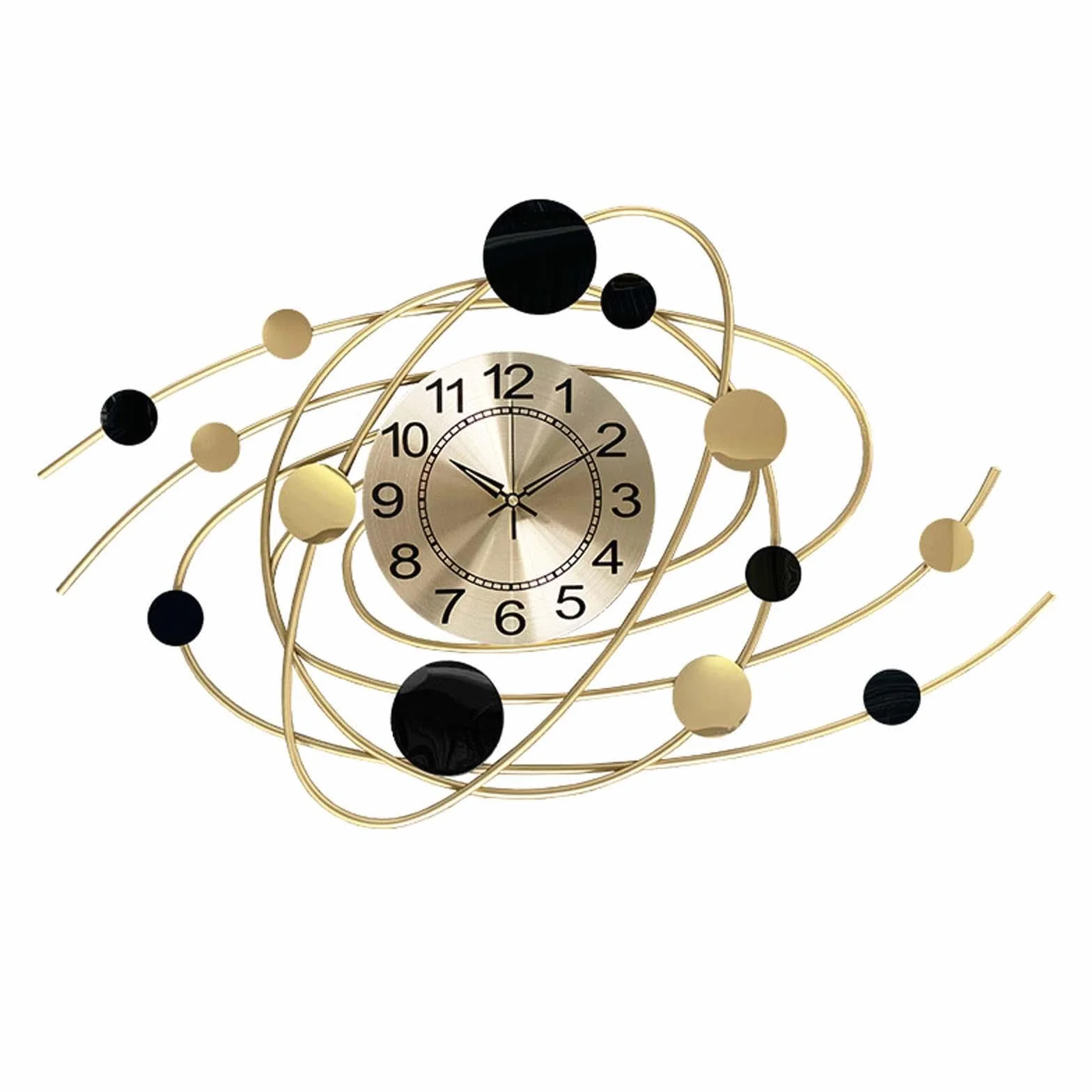 Reloj de Pared Ginkgo con Grandes números arábigos, Relojes Sencillos de Lujo, decoración del hogar, Oficina, Estudio, Restaurante, Tienda, Cocina,