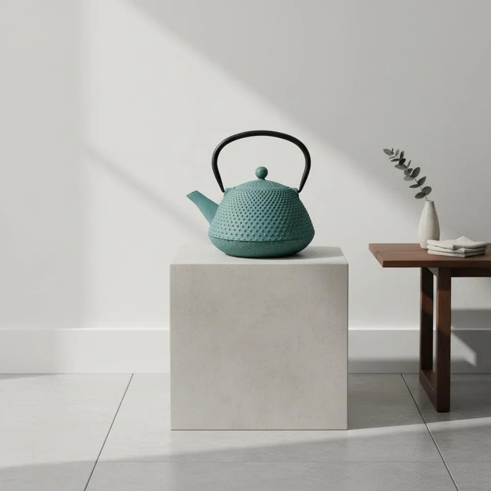 Tetera 0,8L de Hierro Colado con Diseño Texturizado y Asa Ergonomica