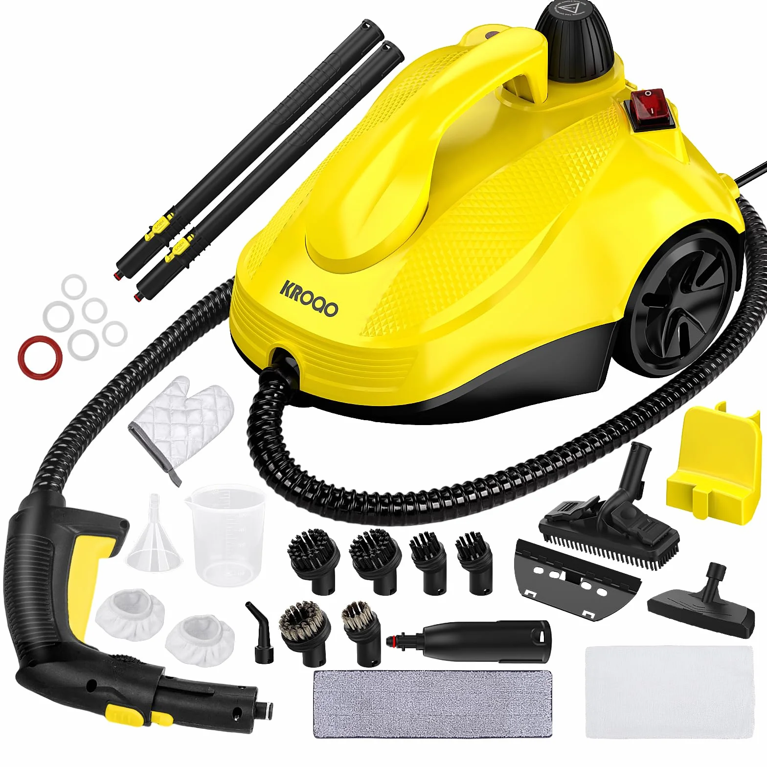 Limpiador de vapor multiusos para todo con 23 accesorios, elimina papel pintado, suelo, alfombra, sofá, tapicería, coche, azulejos, tapicería, baño, 1,5 L