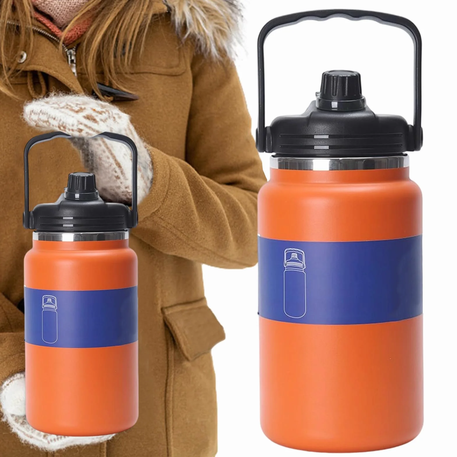 Termo Isotérmico Termo Al Vacío De 4 Litros | Botella De Agua De Acero Inoxidable Para Gimnasio Senderismo Escuela Viajes Camping Ciclismo Deportes Y Actividades Al Aire