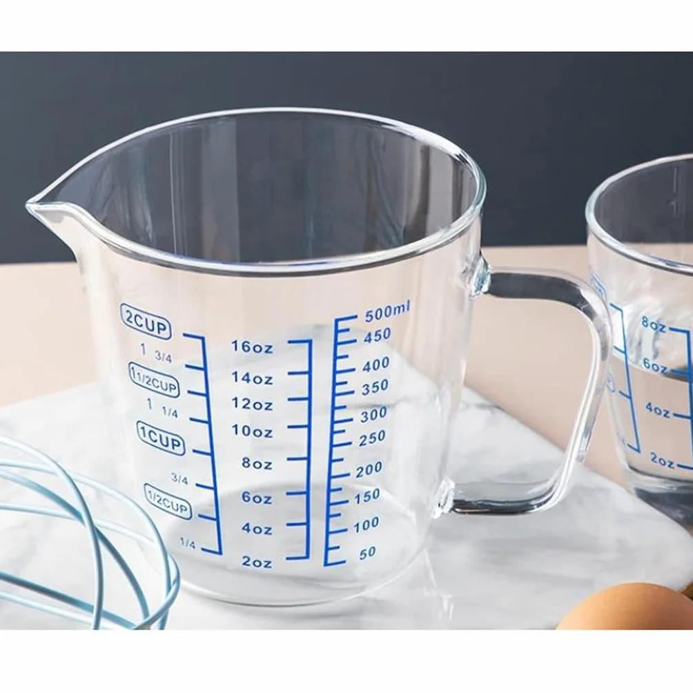 Vaso con Tazas de Leche graduadas Tazas medidoras para Hornear en casa Tazas de Desayuno Tazas graduadas Medidor de Cocina Durable (Color : 250ml) (500ml)