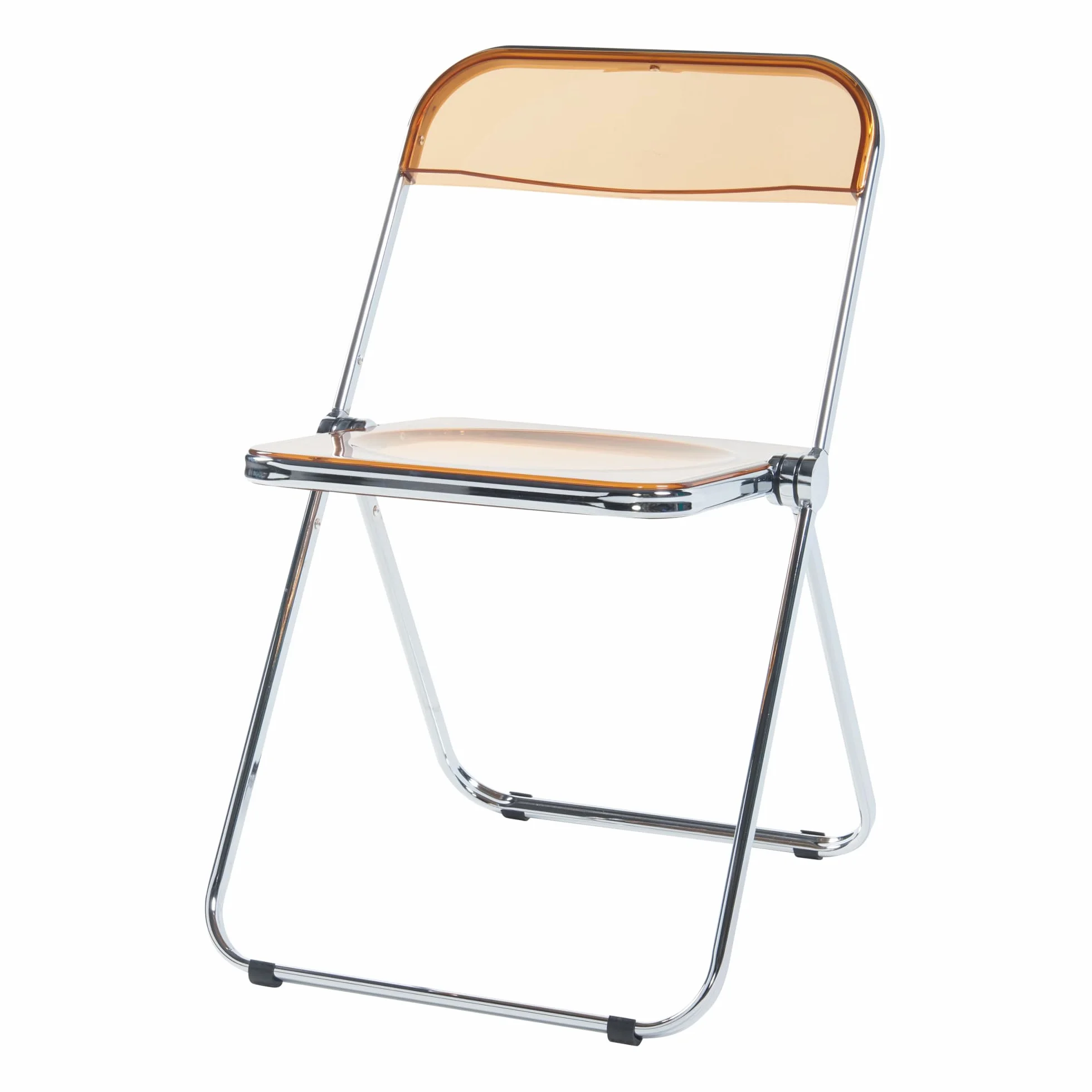 Juego de 2 Sillas Plegables Pornainen Transparentes Eventos Hogar Máx. 120 kg 74 x 46 x 47 cm Acero Plástico - Naranja