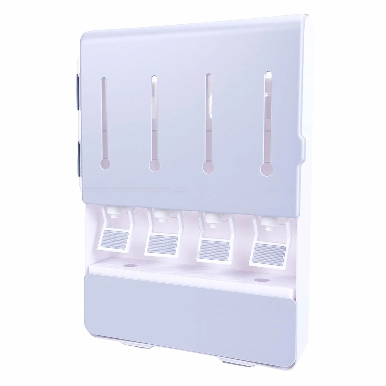 Yosoo Health Gear Estante para Especias Montado en la Pared con 4 Frascos de Vidrio Caja de Almacenamiento de Condimentos ABS 11.8 X 16.5 Pulgadas para Encimera de Cocina Ahorro de Espacio Aceite