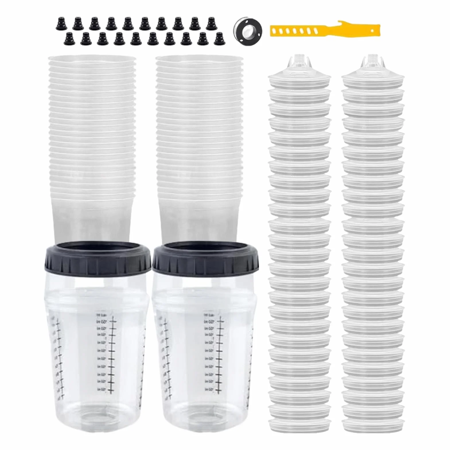 Vasos Mezcladores de Pintura Automotriz Medidores de Pintura de 6 Onzas 165 | Utensilios Multiusos Compactos para Manualidades Reparaciones Modificación de Muebles y Modelos